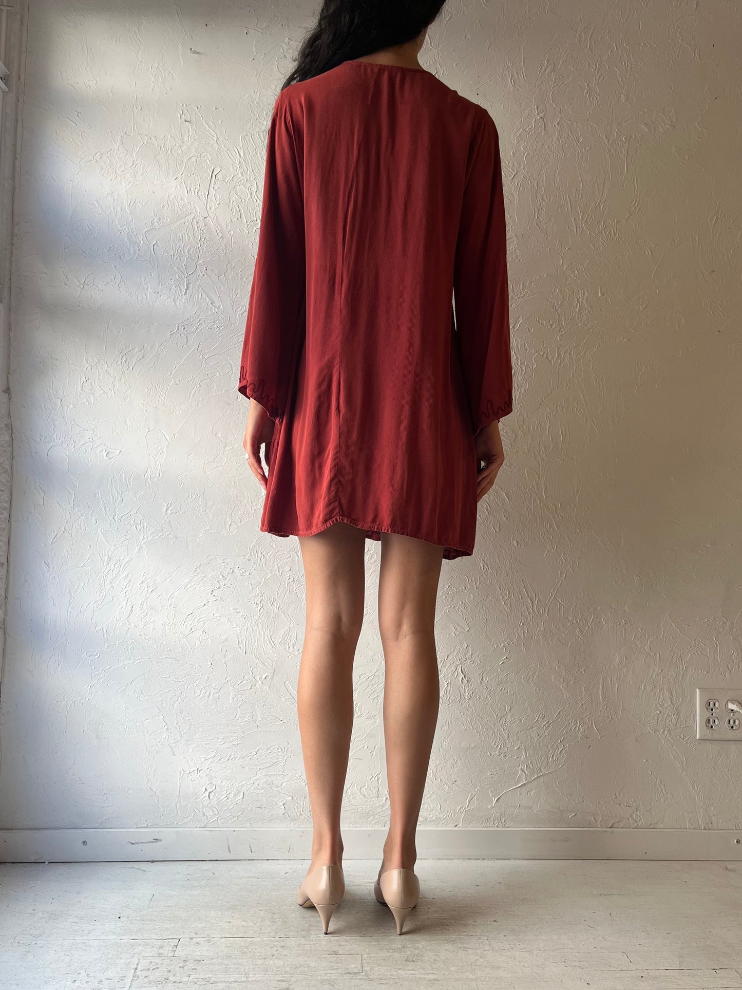 Y2k 'Anandas' Long Sleeve Mini Fairycore Dress / Large