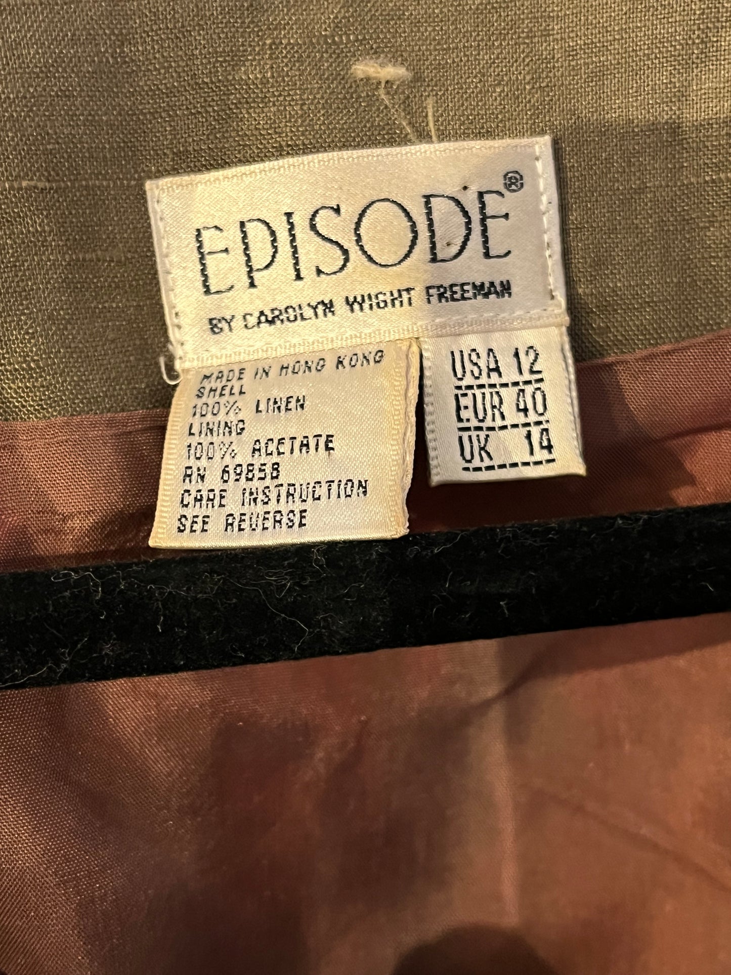 90s ‘Episode’ Green Button Up Linen Dress / Large