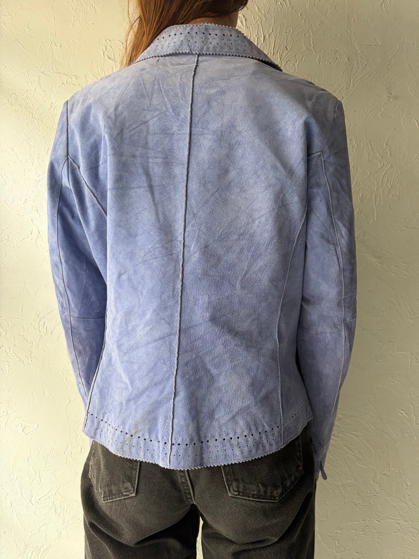Y2K 'Coldwater Creek' Purple Suede Jacket / Vintage 2000s Retro Minimalist Blazer / Medium