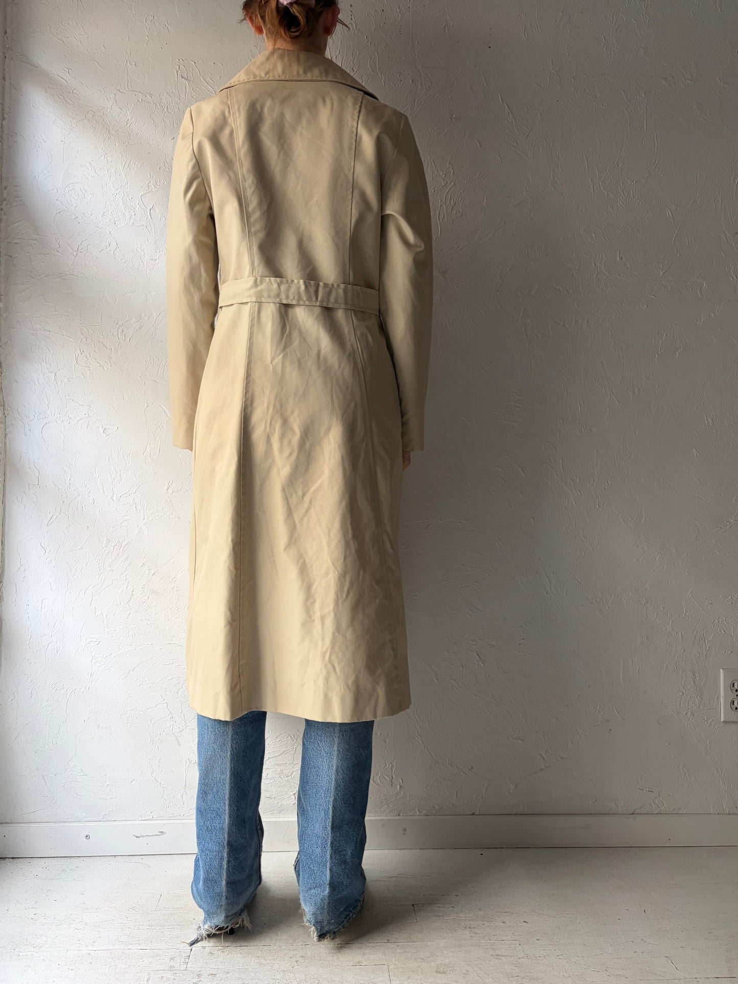 80s 'Brown' Vintage Classic Spring Trench Coat / Small