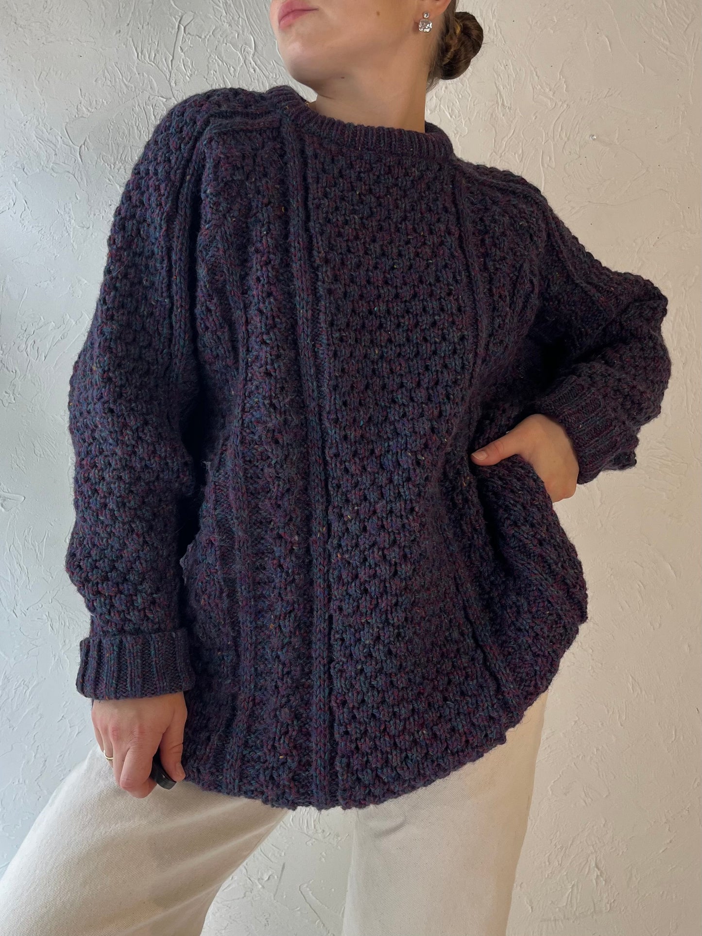 90s 'Bally Shannon' Chunky Knit Wool Sweater / Large