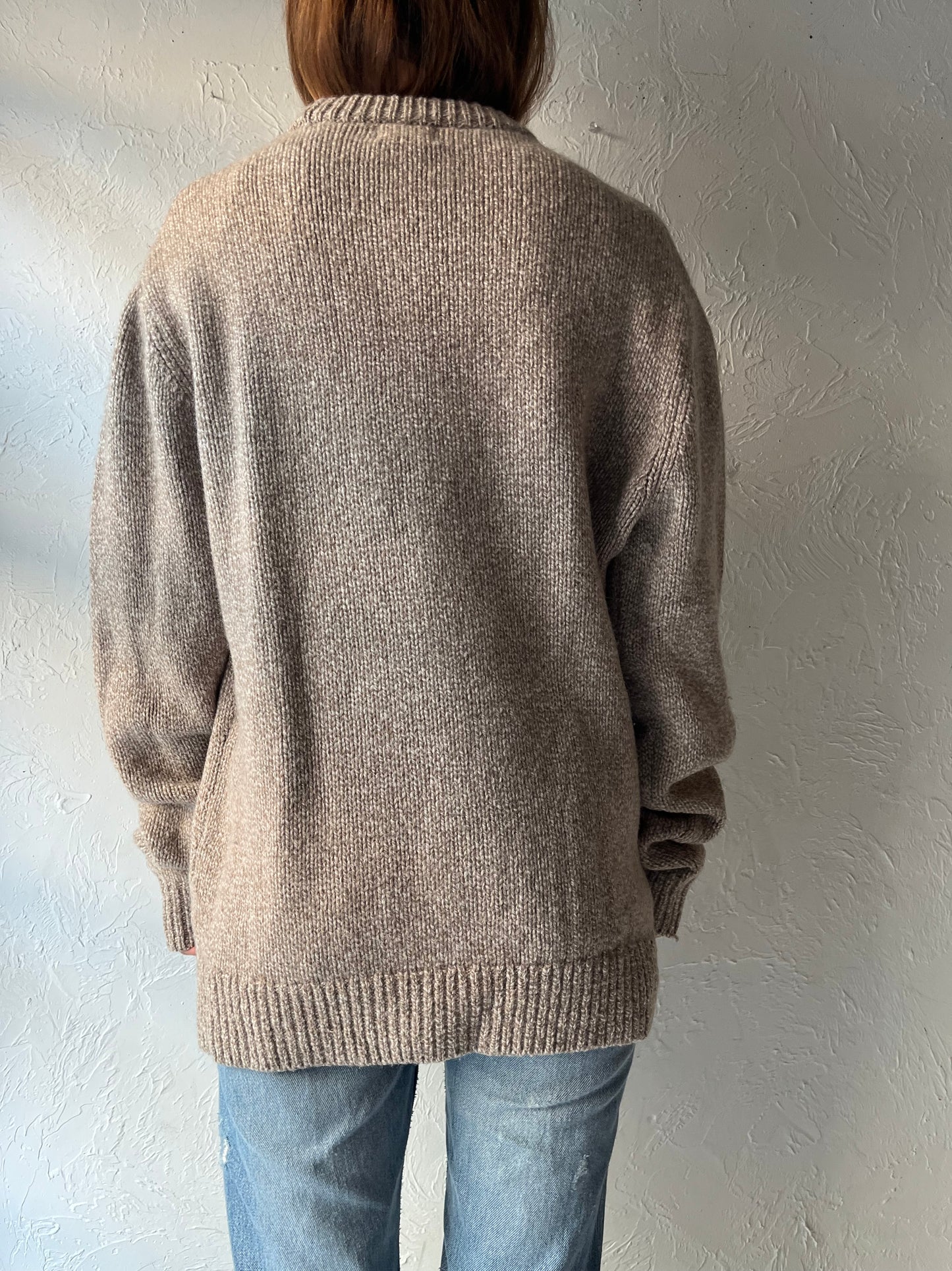 Y2k 'LL Bean' Oatmeal Wool Sweater / Large
