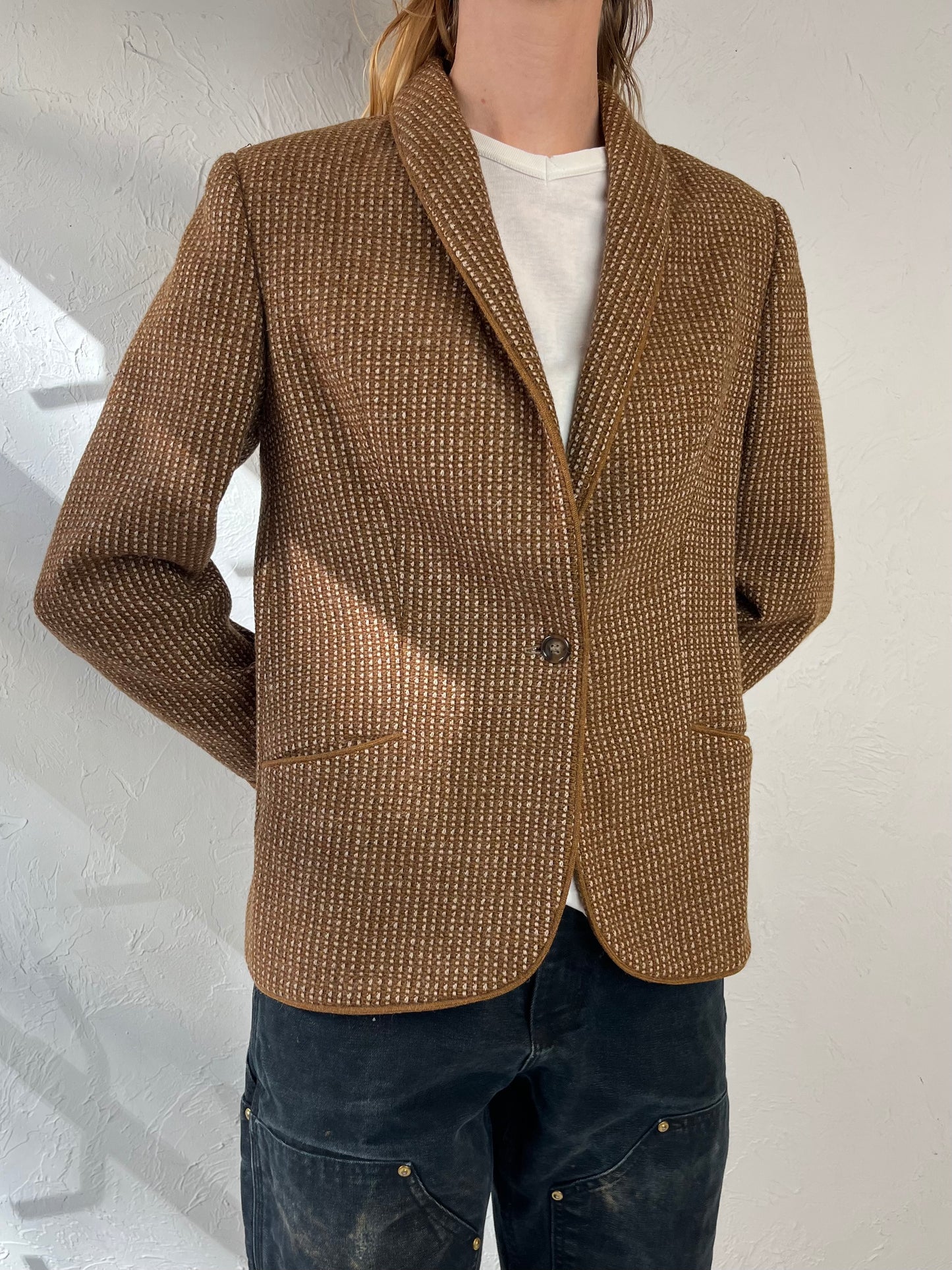 80s 'Michel Robichaud' Brown Blazer Jacket / Medium