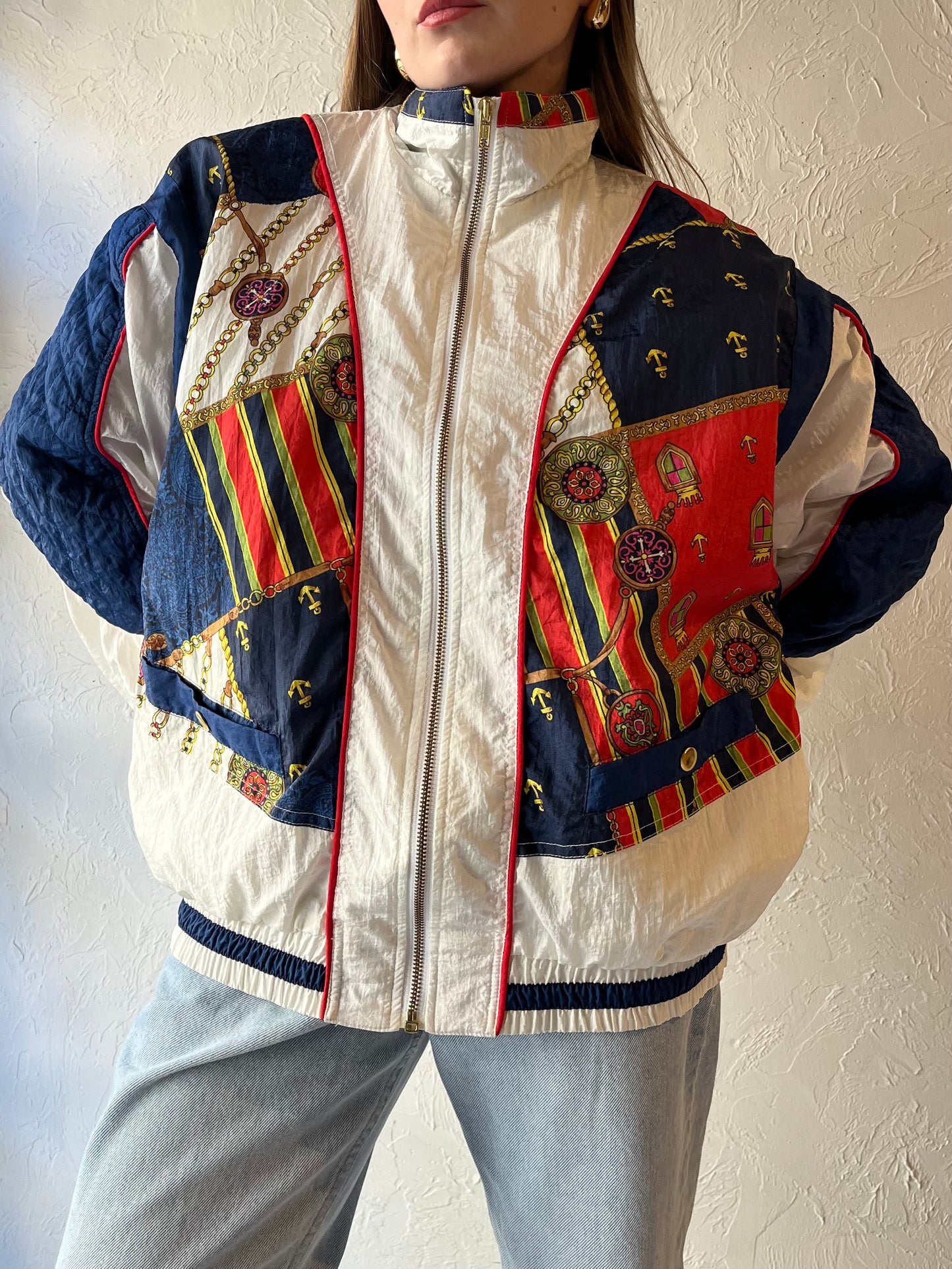 90s ‘Active Frontier’ Nylon Bomber Jacket / Medium