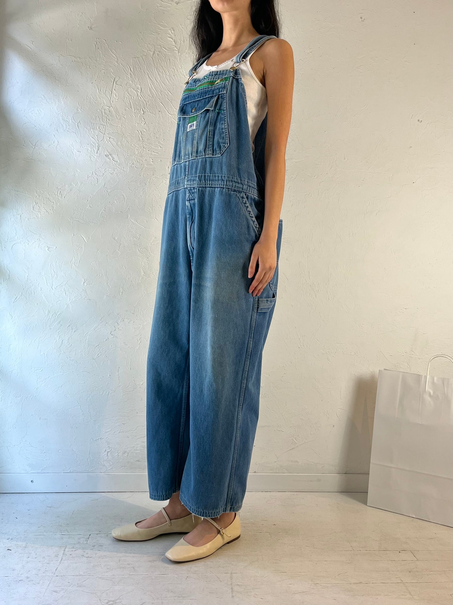 Y2K ‘Ikeda’ Thrashed Denim Overalls / Large