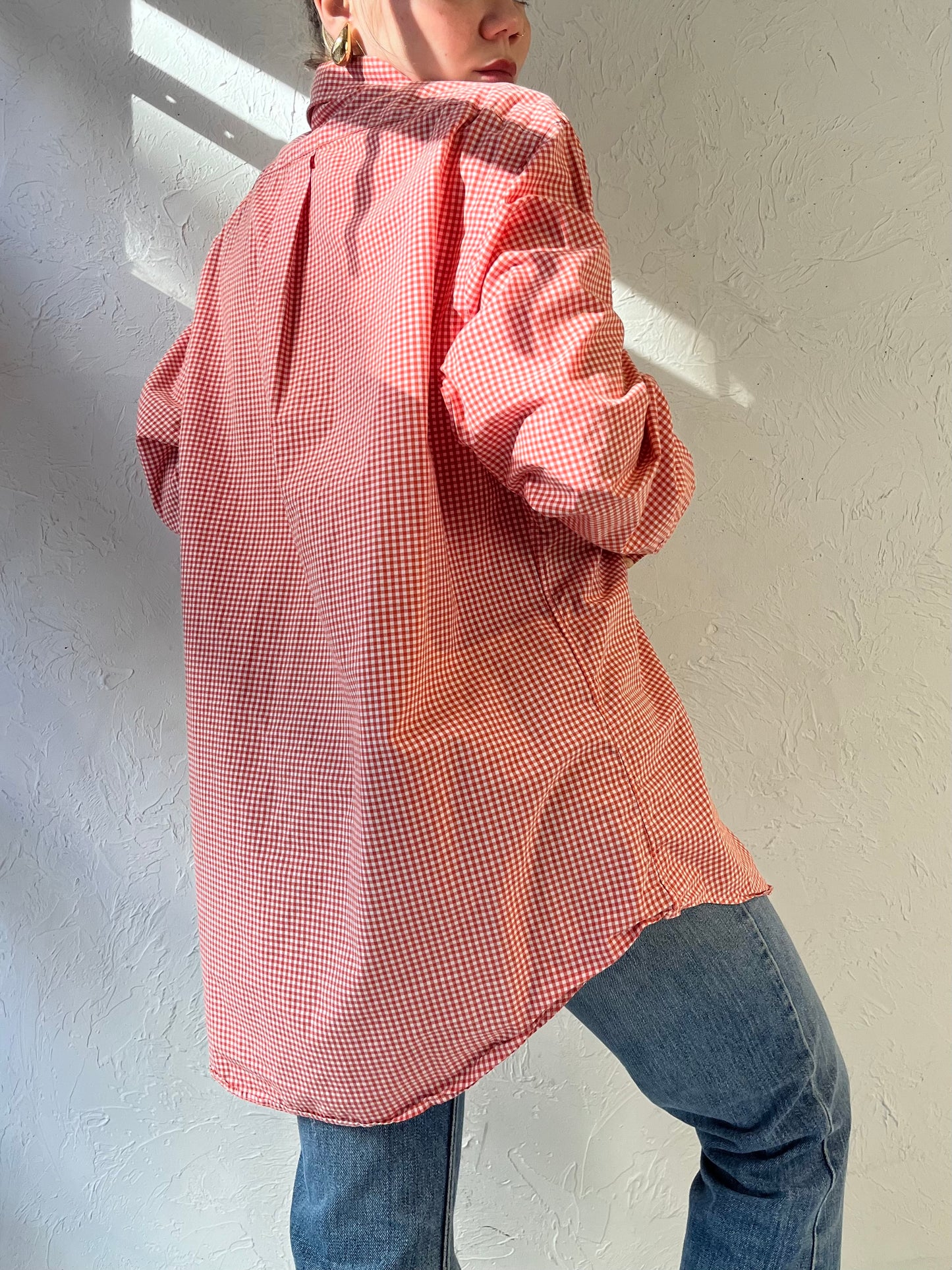 Y2k 'Ralph Lauren' Red Gingham Button Up Shirt / Large