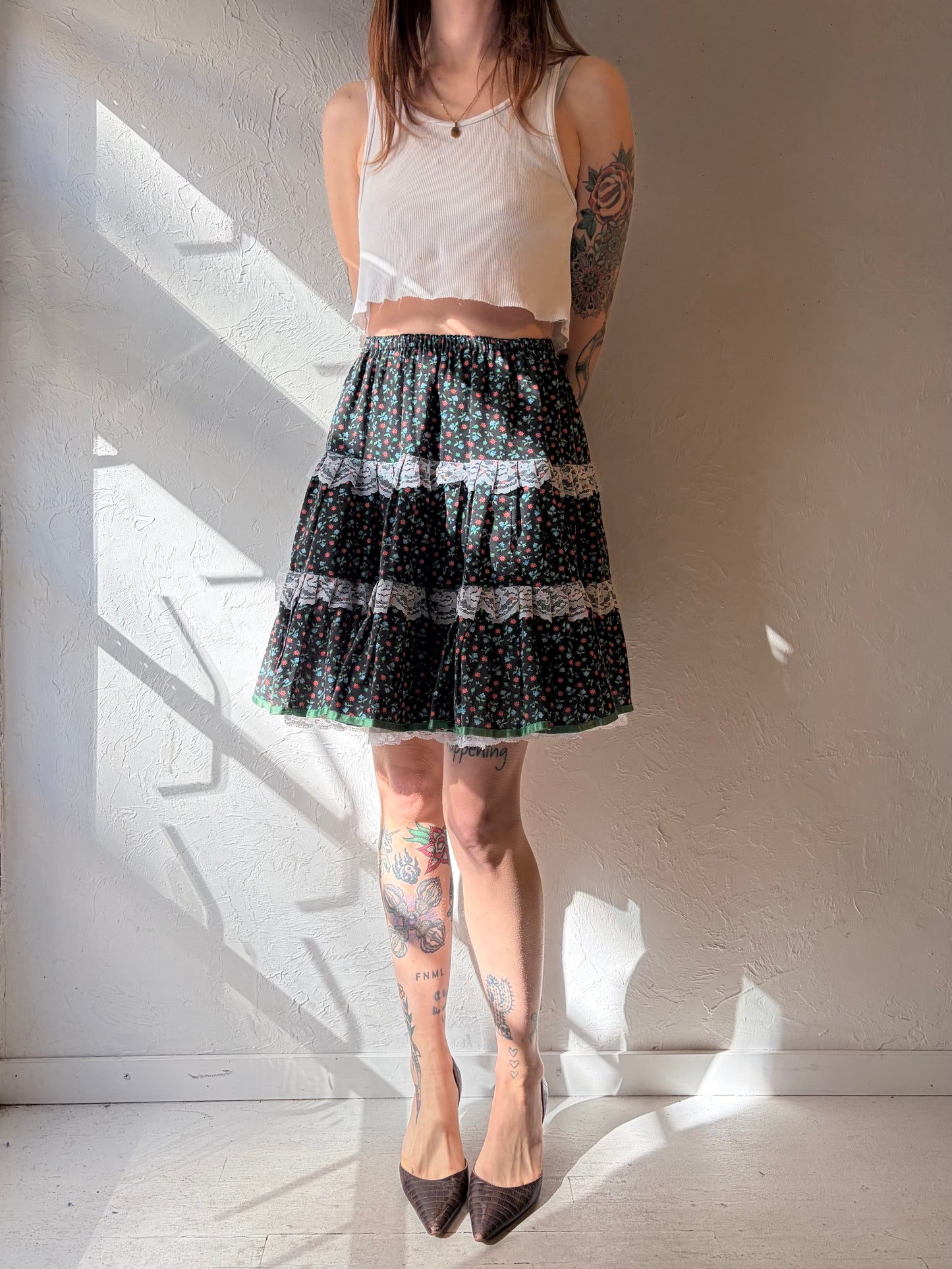 90s 'Sundance' Floral Skirt / Small