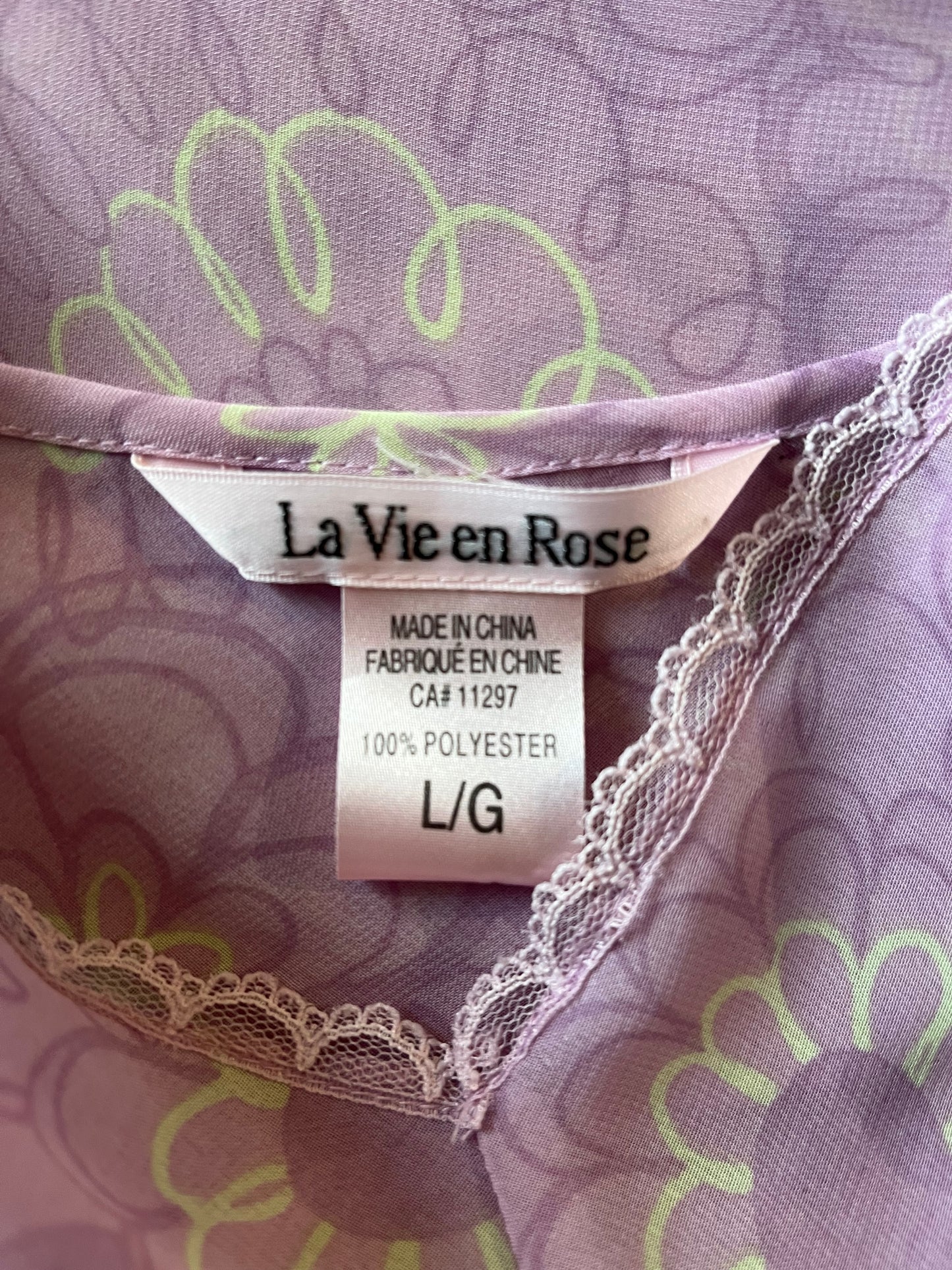 Y2k 'La Vie en Rose' Purple Floral Slip Dress / Large