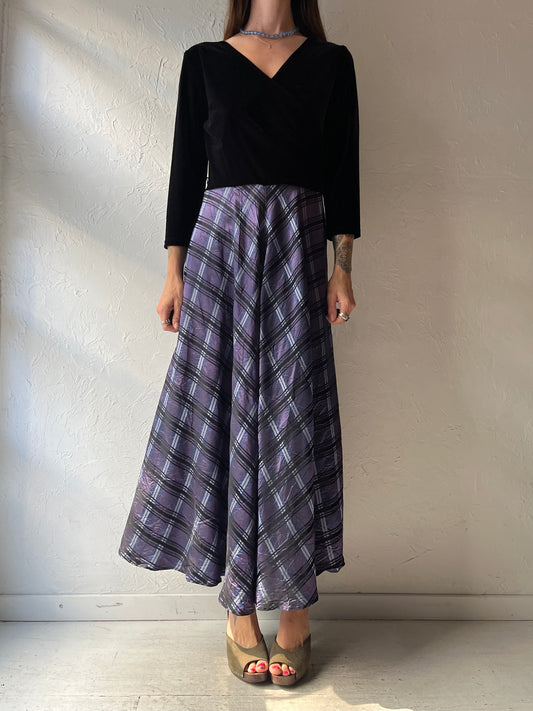 90s 'Cold Water Creek' Plaid Dark Academia Winter Holiday Party Vintage Dress / Medium