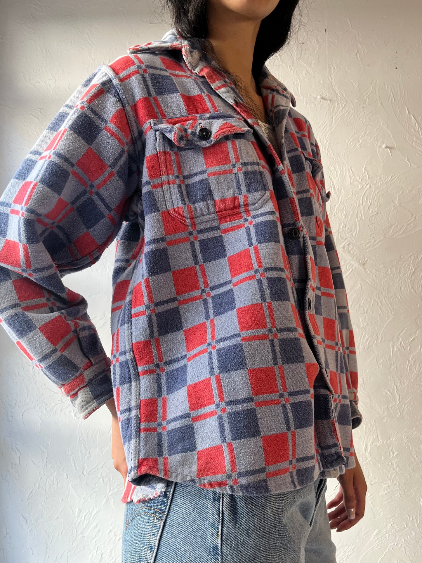 Vintage 'Champion' Thick Cotton Flannel Shirt / Medium