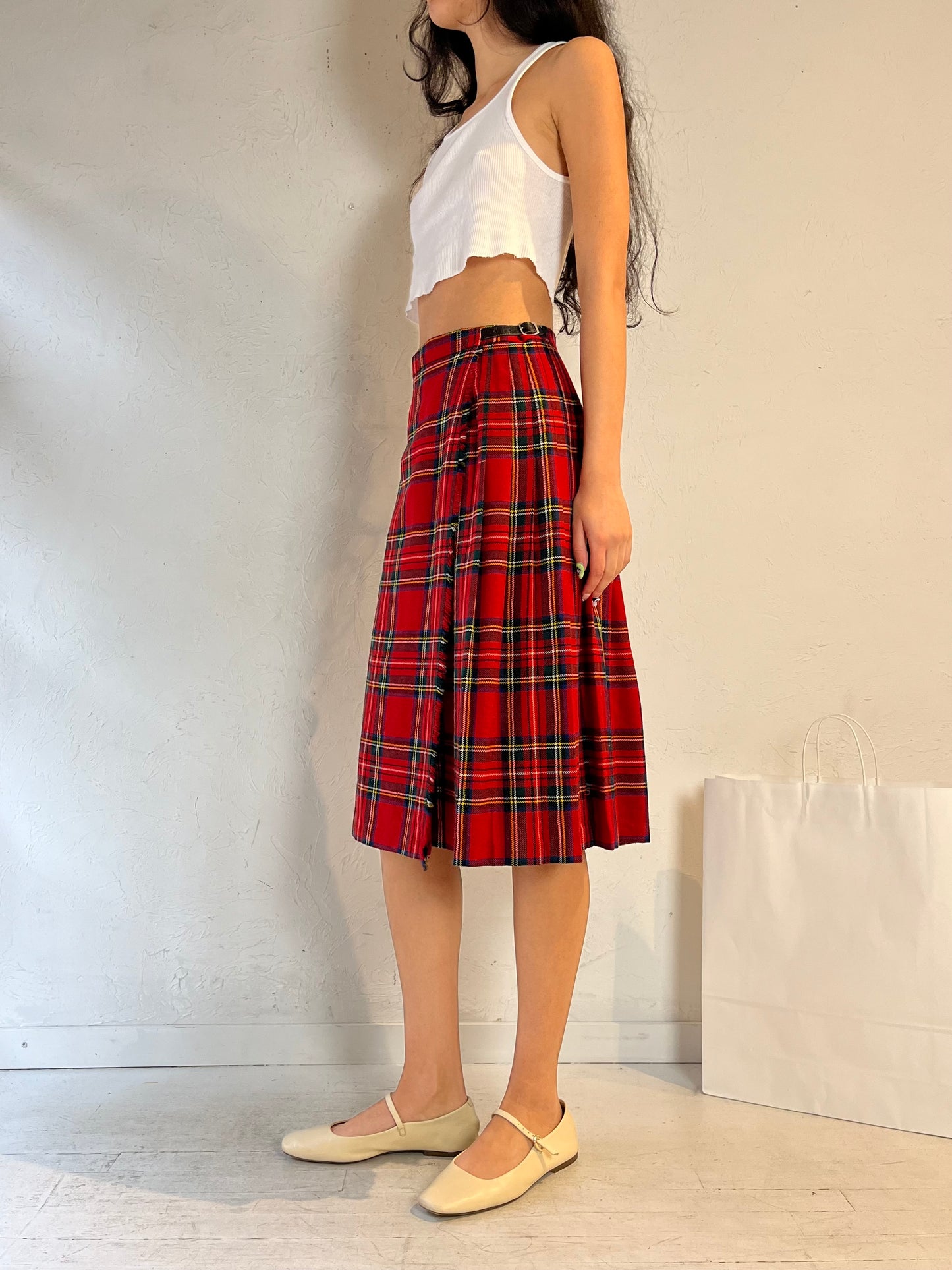 80s ‘Jedburgh' Plaid Midi Skirt / Small