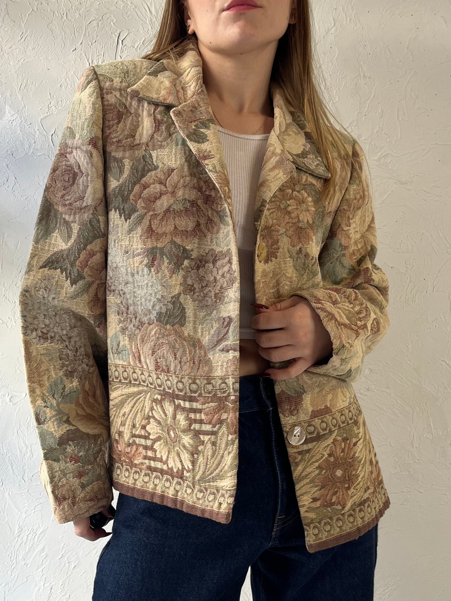 Y2k ‘Coldwater Creek’ Floral Tapestry Jacket / Large