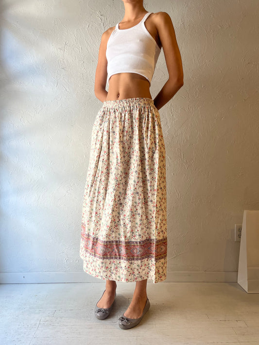 90s 'Vera Bradley' Cotton Skirt / Small