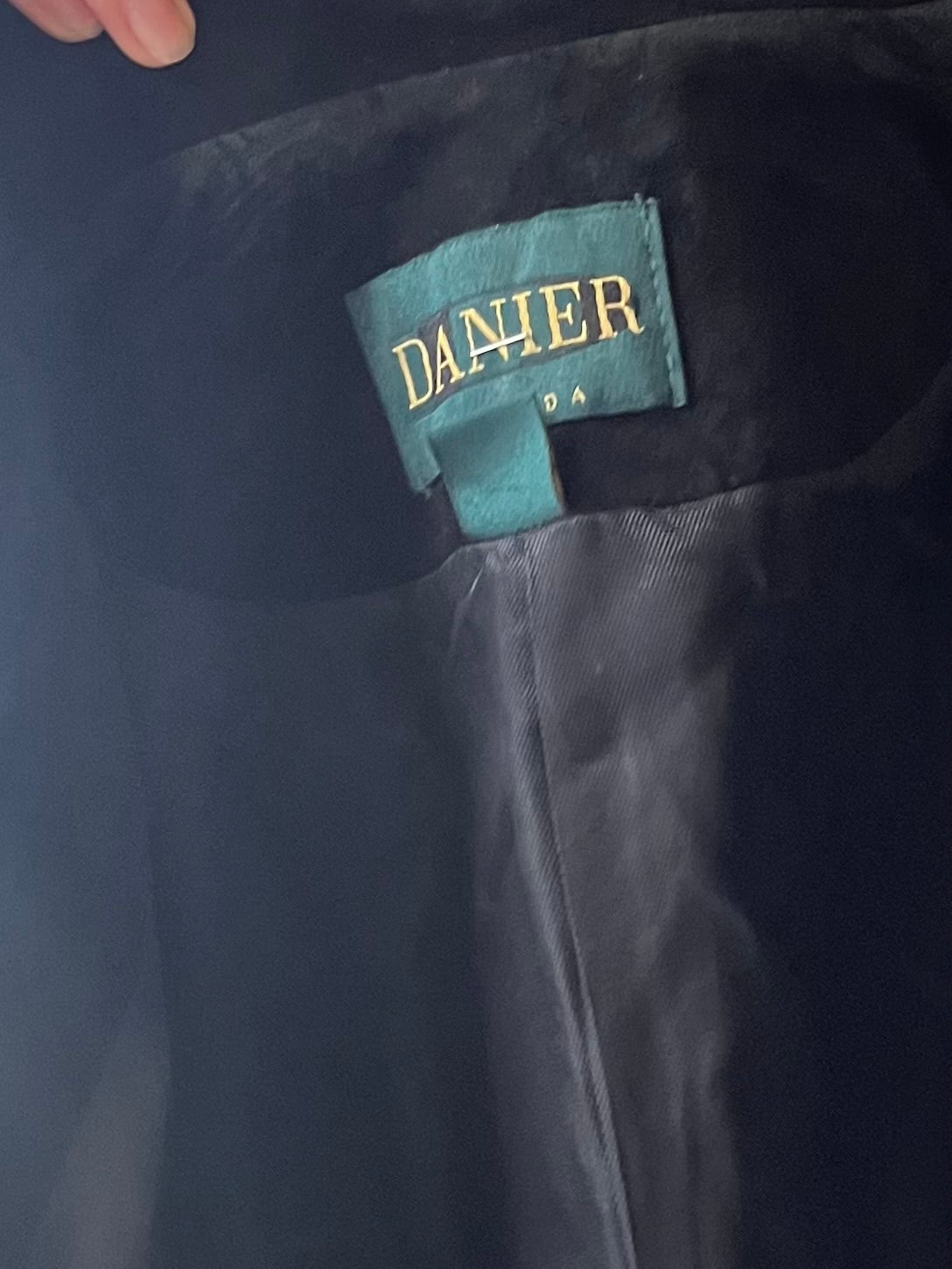 90s 'Danier' Black Suede Leather Minimalist Dark Academia Blazer Jacket / Medium