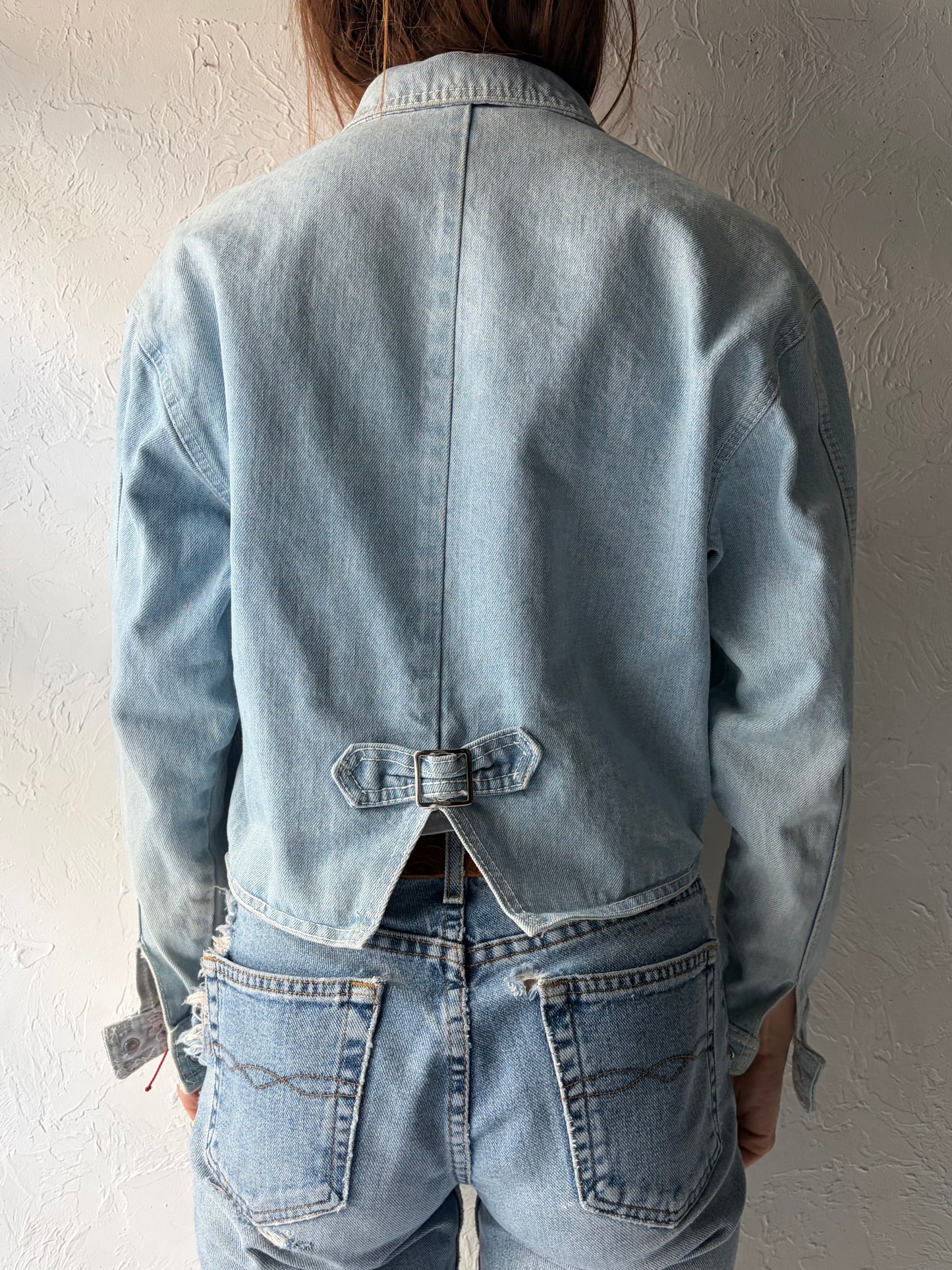 80s 'Pulse' Fitted Denim Jacket / Medium
