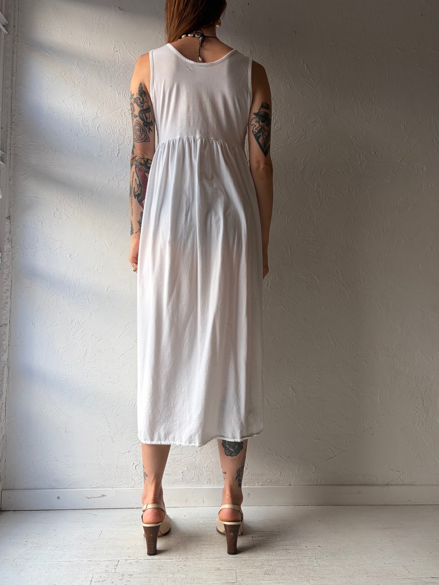 Y2k 'La Senza' White Cotton Crochet Dress / Medium