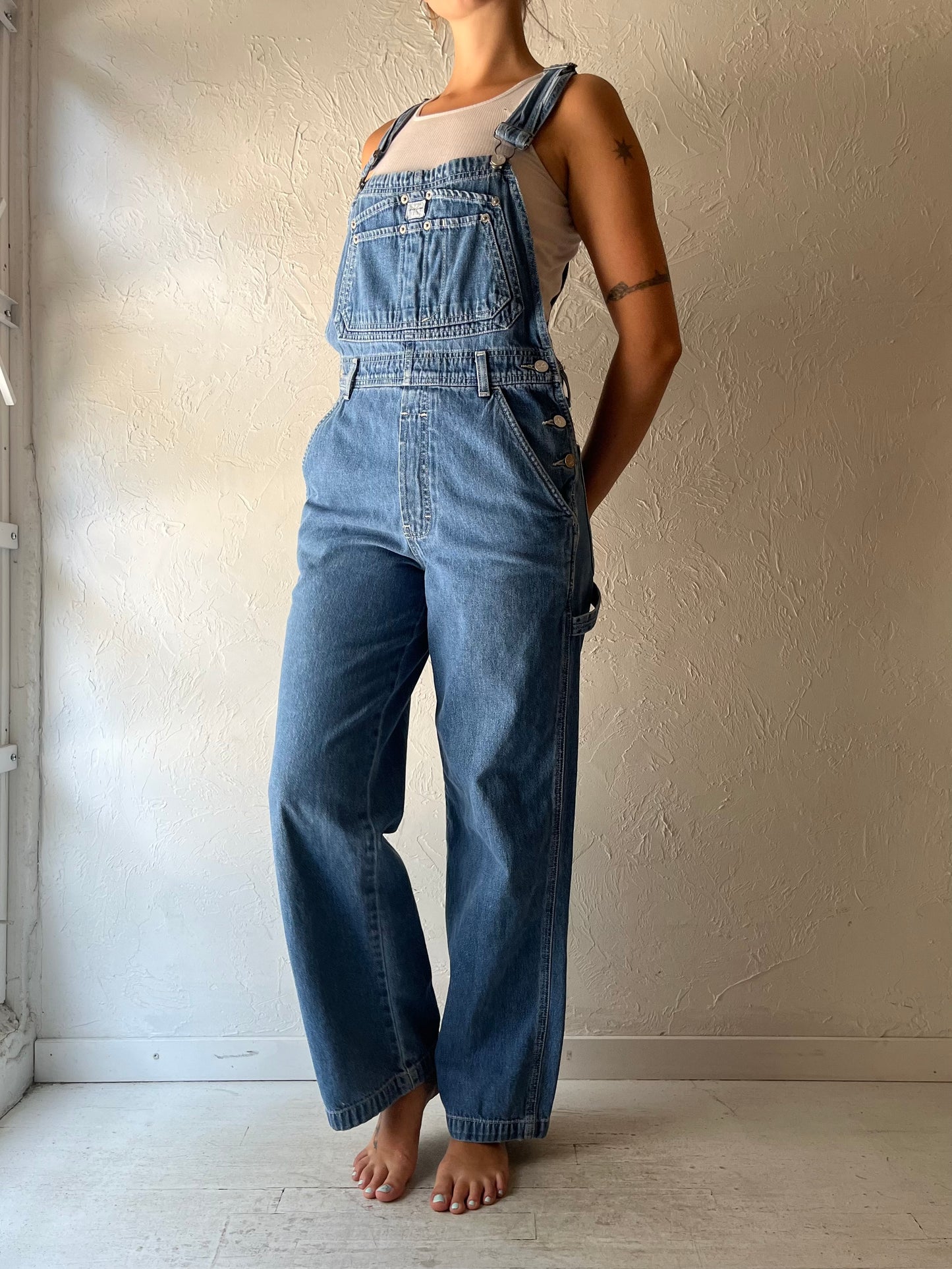90s 'Calvin Klein' Denim Overalls / Small
