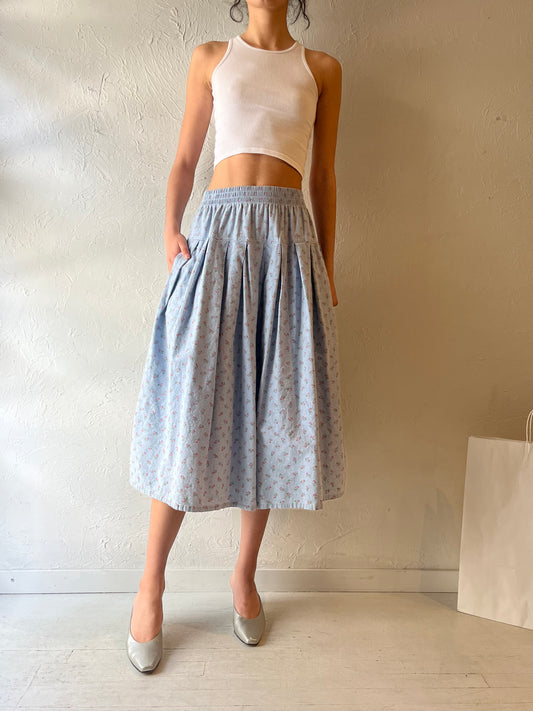 90s ‘Koret’ Blue Denim Midi Skirt / Small