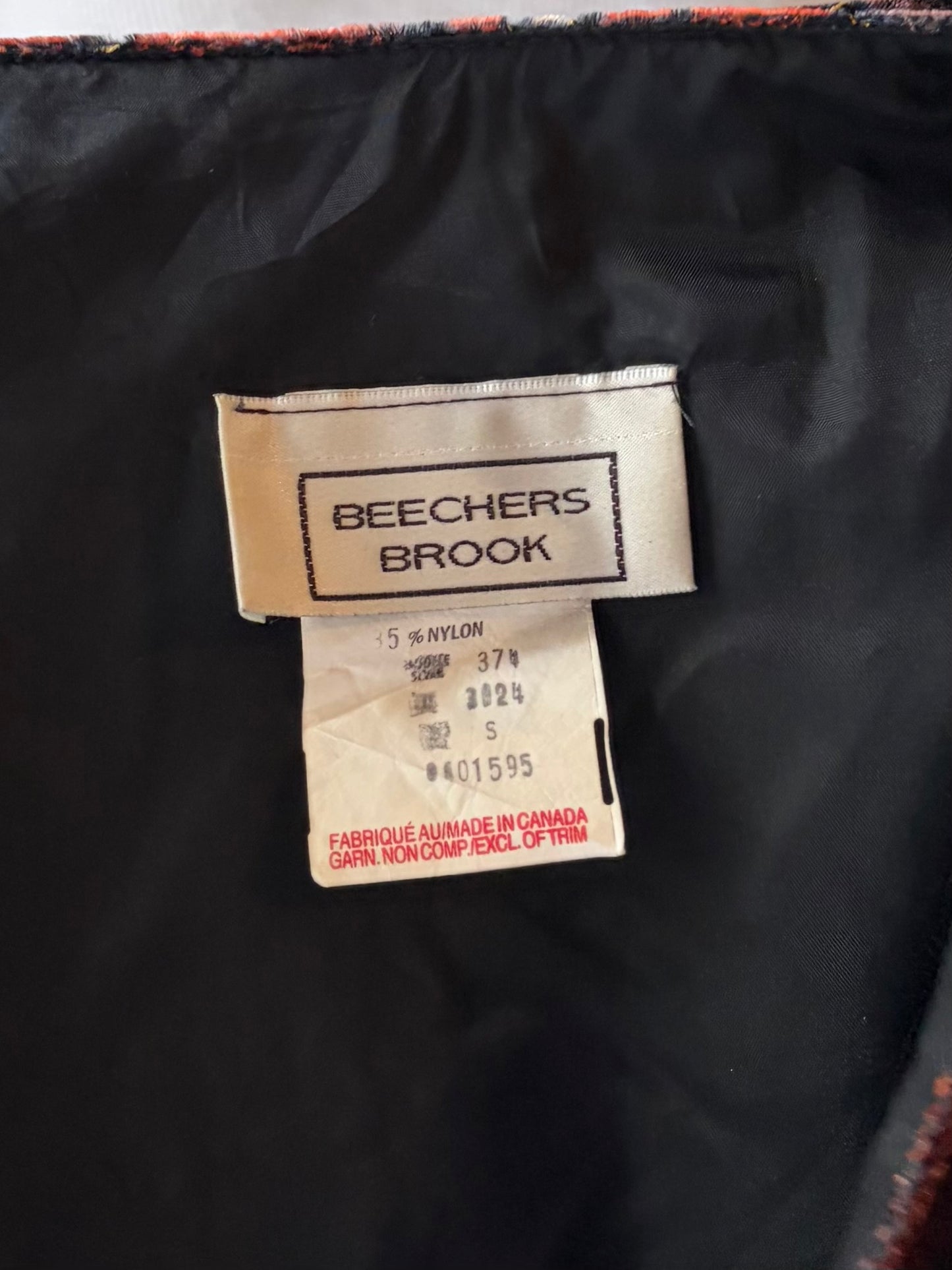 80s 'Beechers Brook' Floral Print Velvet Retro Cropped Evening Jacket / Small