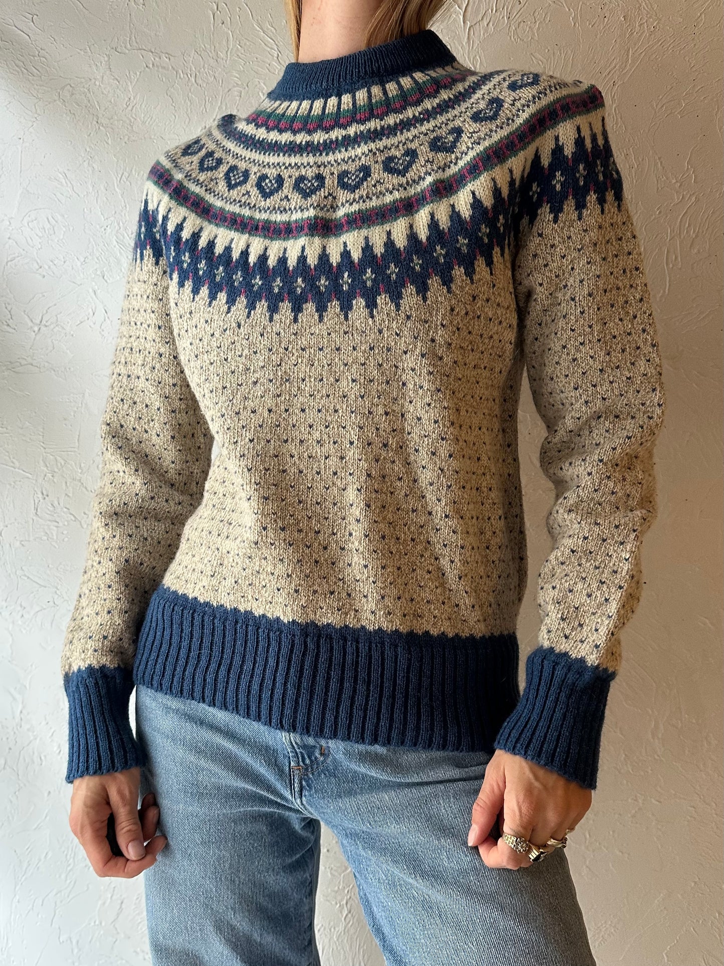 90s 'Woolrich' Fair Isle Wool Nylon Sweater / Medium