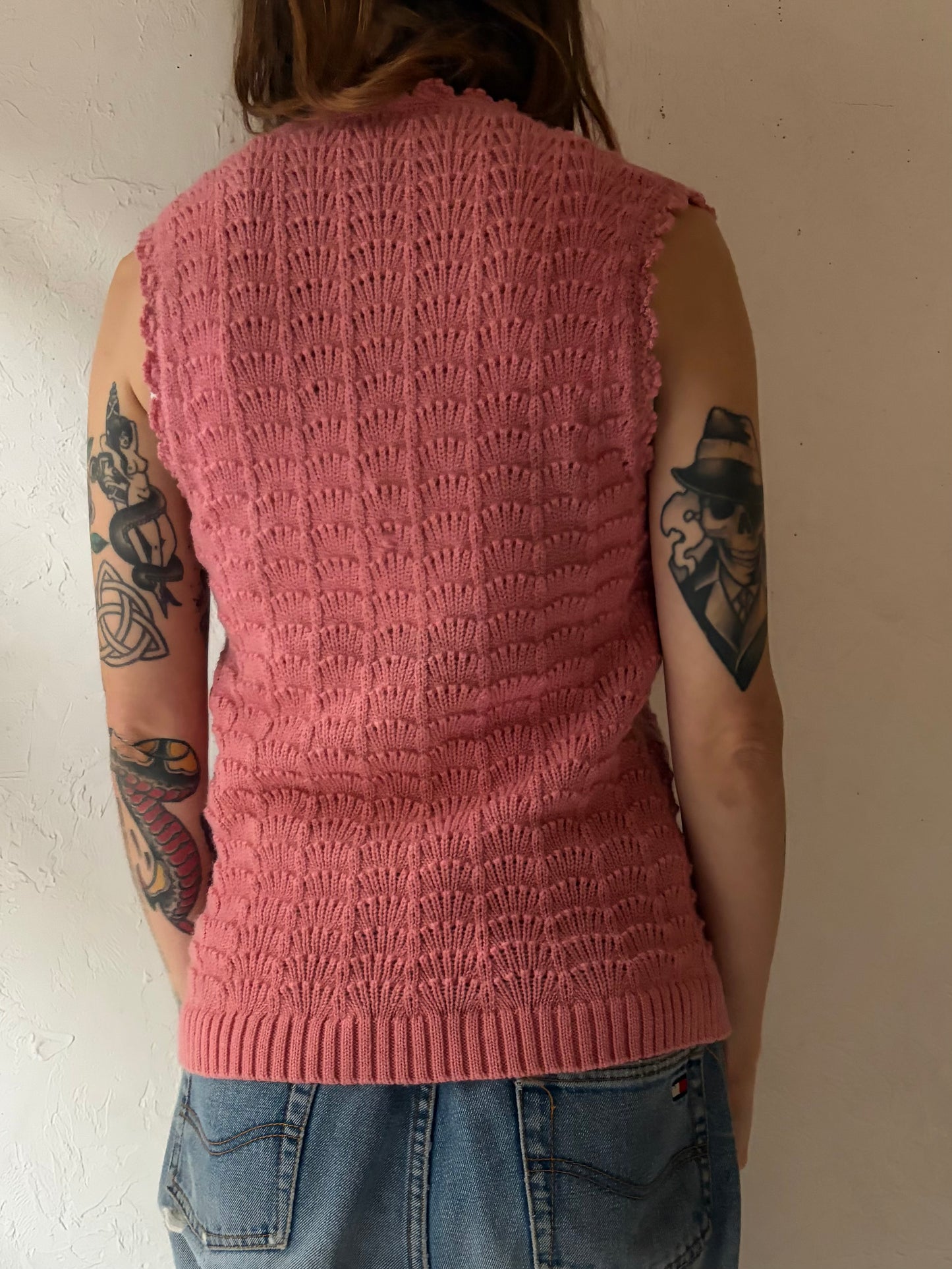 Vintage Hand knit Vest / Small
