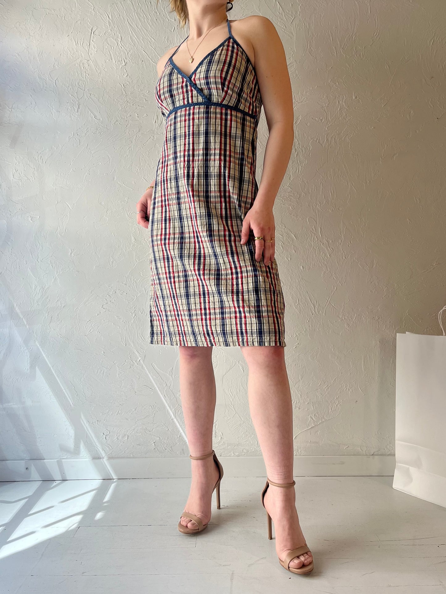 Y2k 'Tommy' Plaid Halter Dress / Small