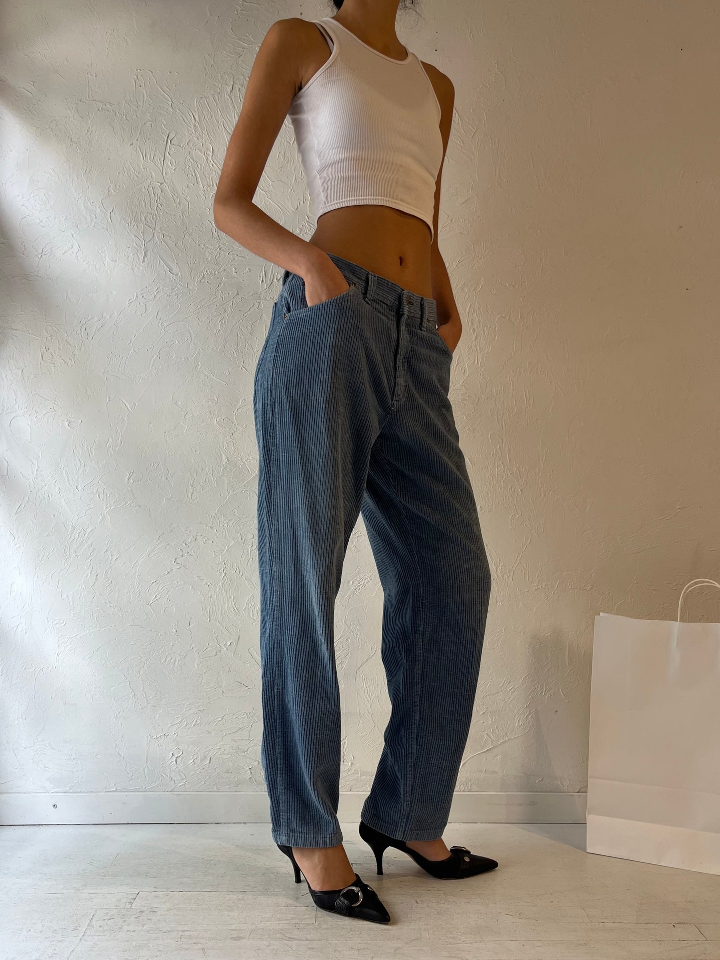 90s 'Lee' Blue Corduroy Pants / Medium