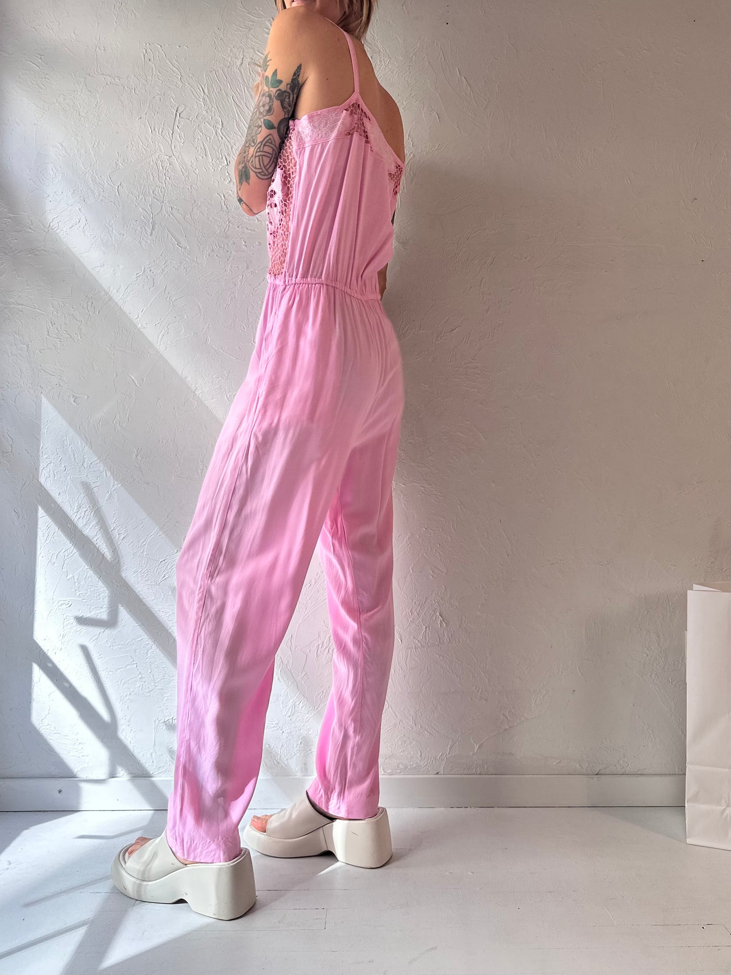 Vintage Pink Jumpsuit / Small