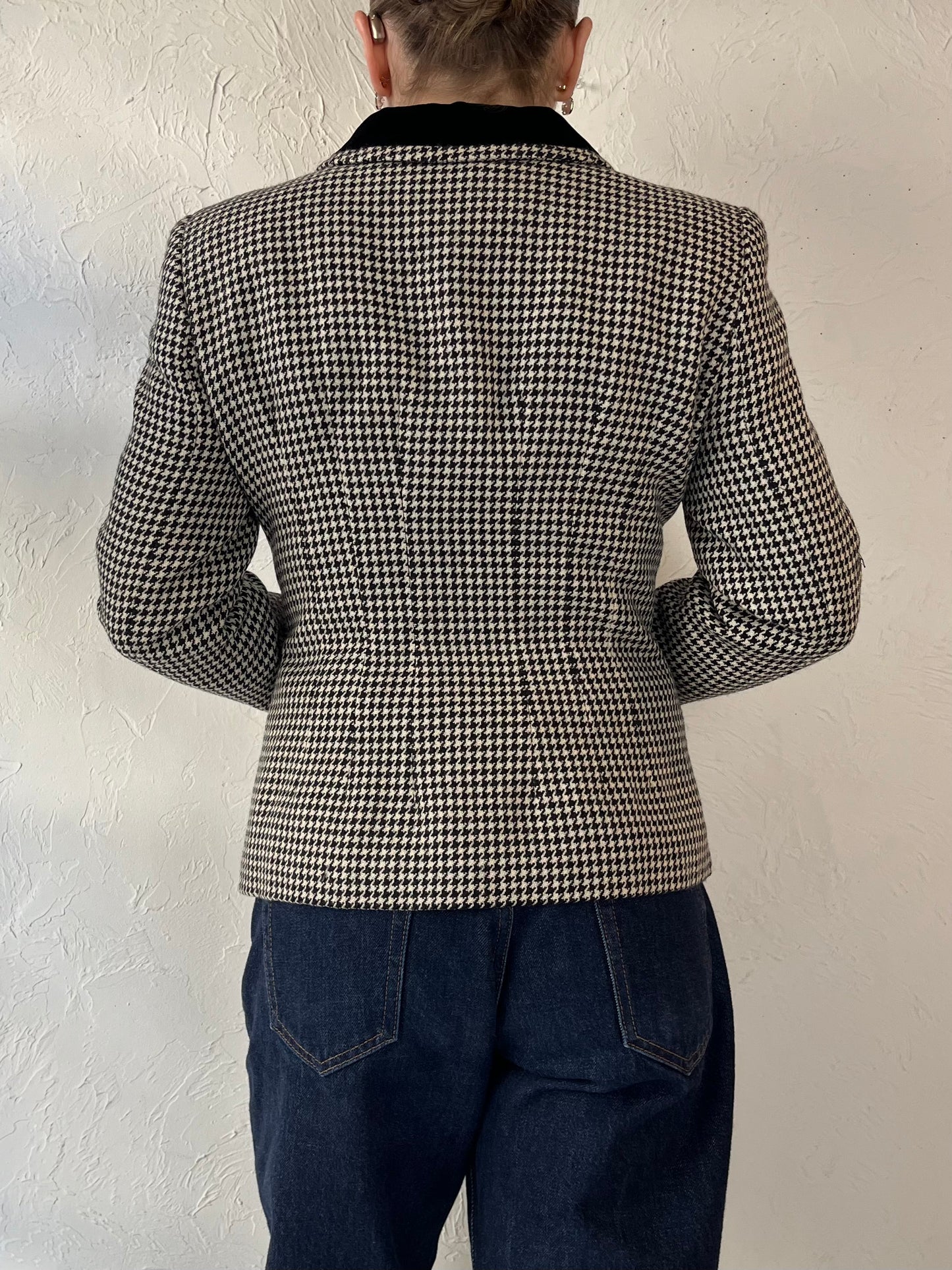 90s Knit Herringbone Blazer Style Jacket / Small