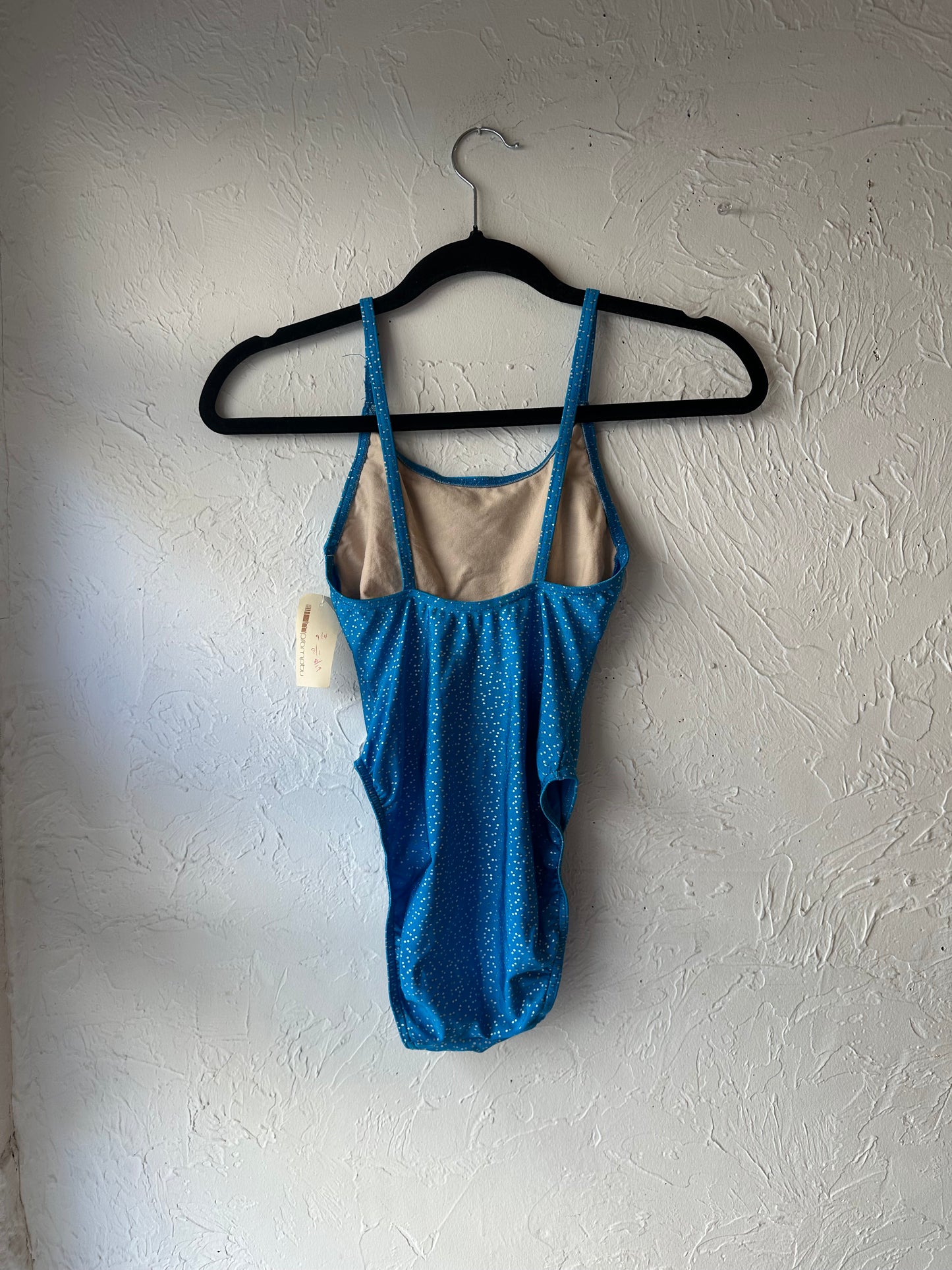 90s ‘Sears’ Deadstock Blue Sparkly One Piece Bathing Suit / Small