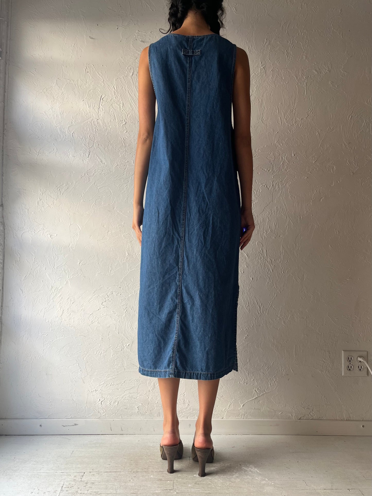 90s 'Erika & Co' Denim Maxi Dress / Medium