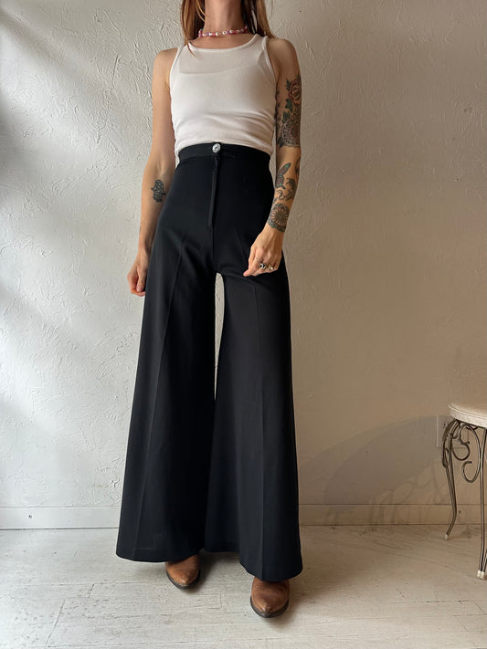 Vintage Handmade Black Bell Bottom Flare Pants / XSmall