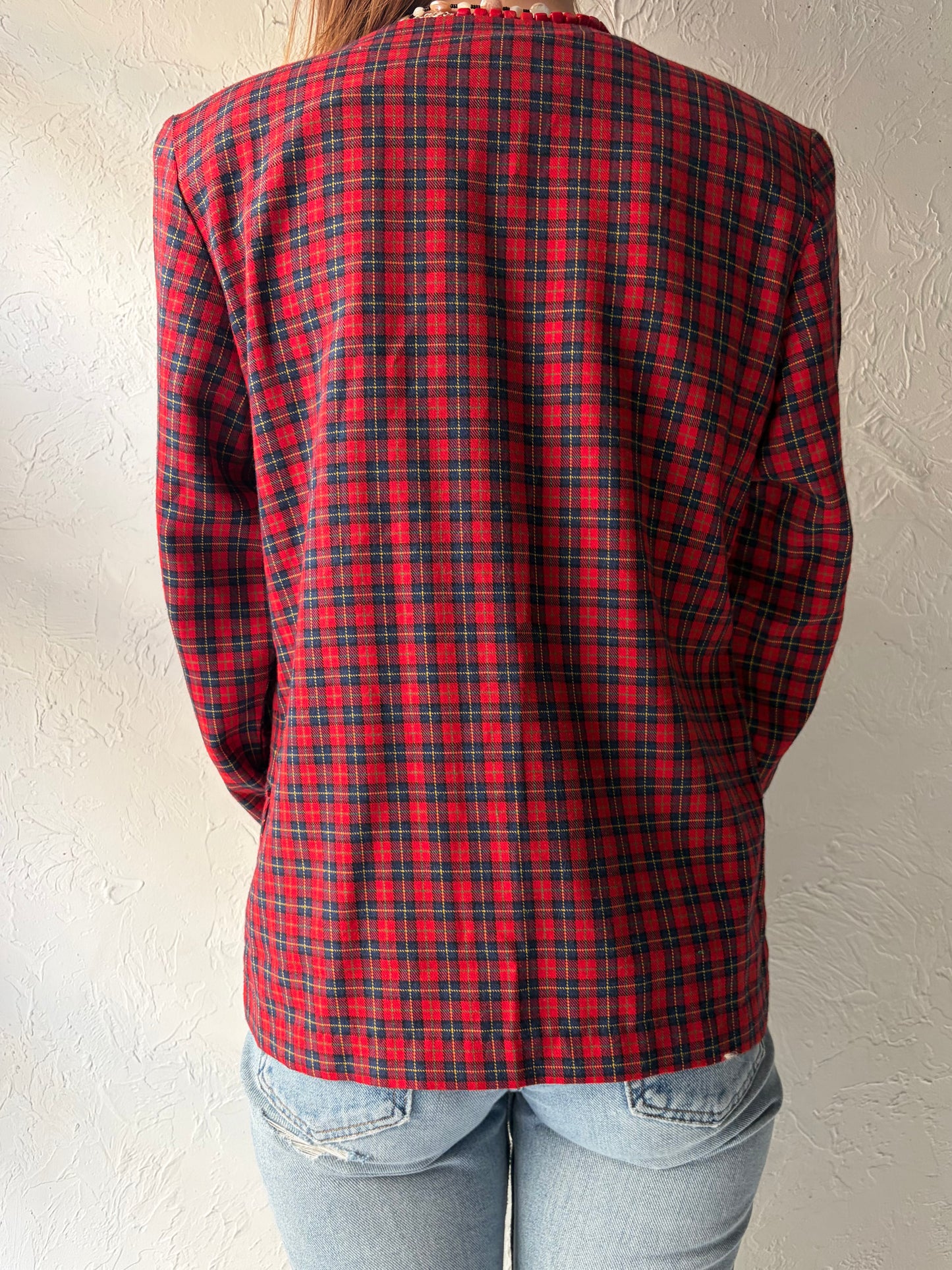 80s 'Camillia' Plaid Jacket / Medium