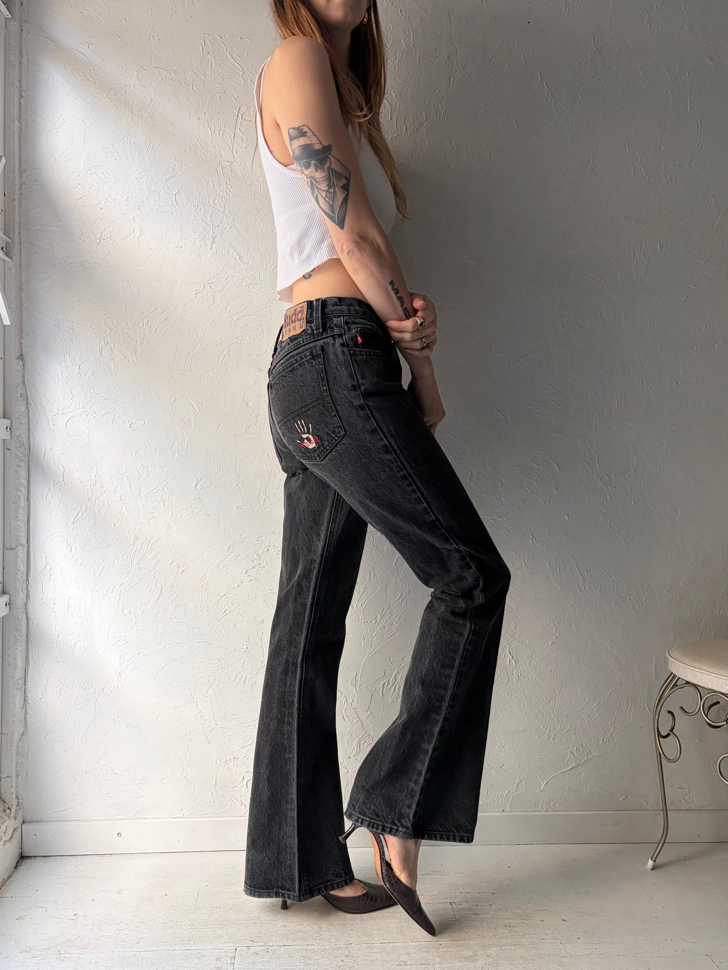 Y2k 'Mudd' Black Bootcut Jeans / 28
