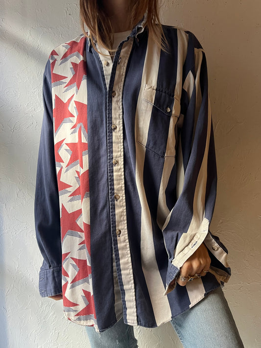 90s 'Roper' Soft Cotton Western Shirt / XL