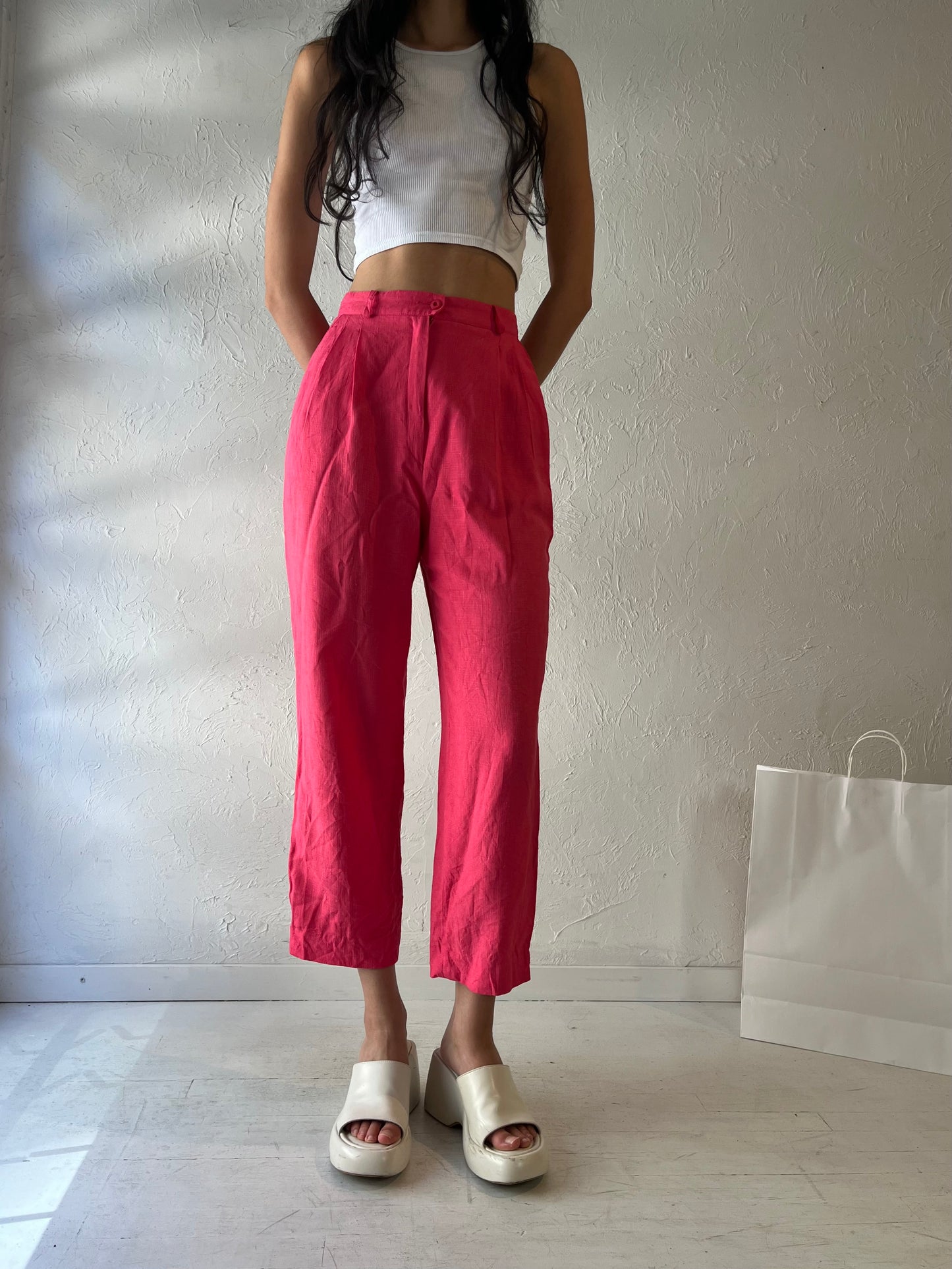 90s 'Florence Leurs' Barbie Pink Trousers / Small