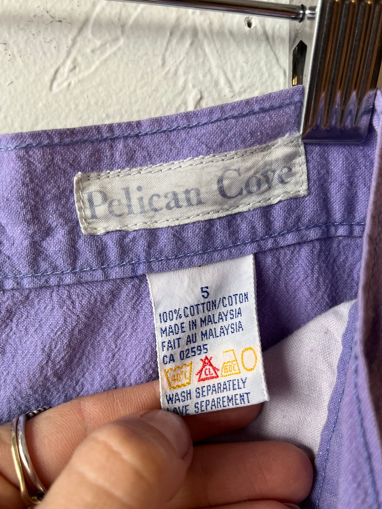 90s ‘Pelican Cove’ Purple Cotton Skirt / Small