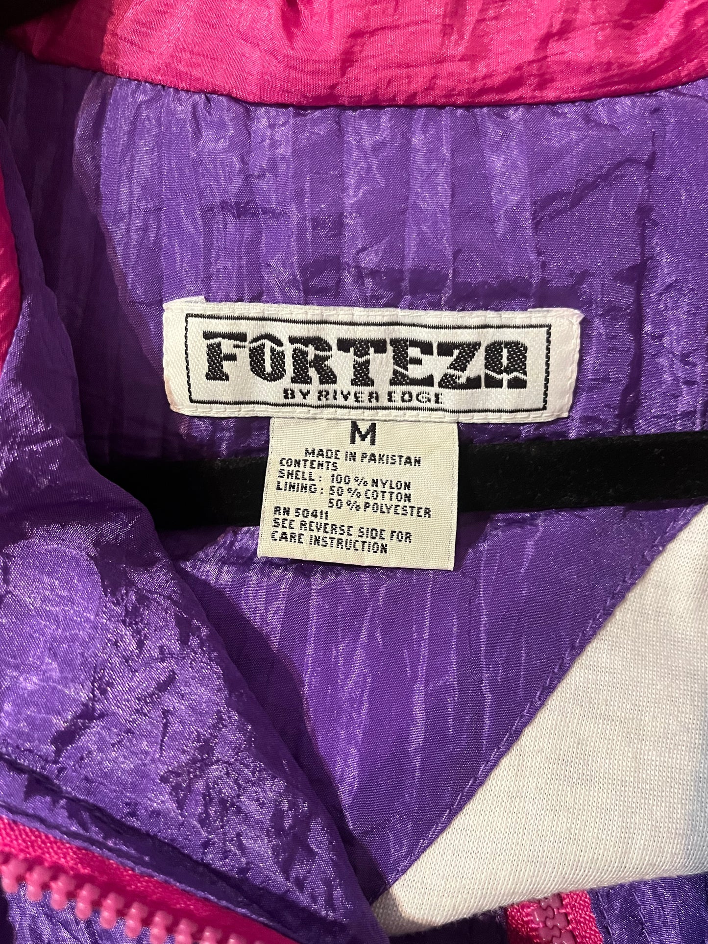 90s 'Forteza' Purple Nylon Track Suit / Medium