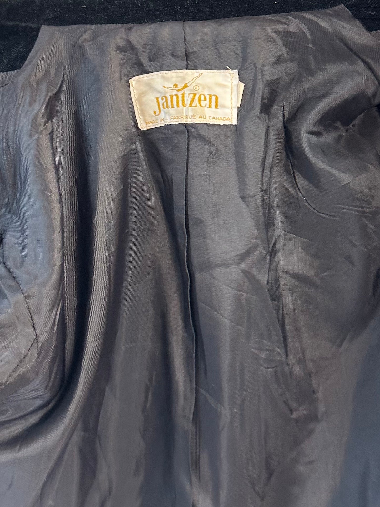 Vintage 'Jantzen' Black Velvet Blazer Jacket / Medium