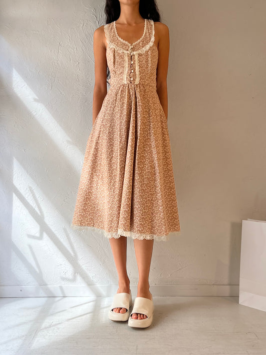 70s 'Gunne Sax' Peasant Dress / Small