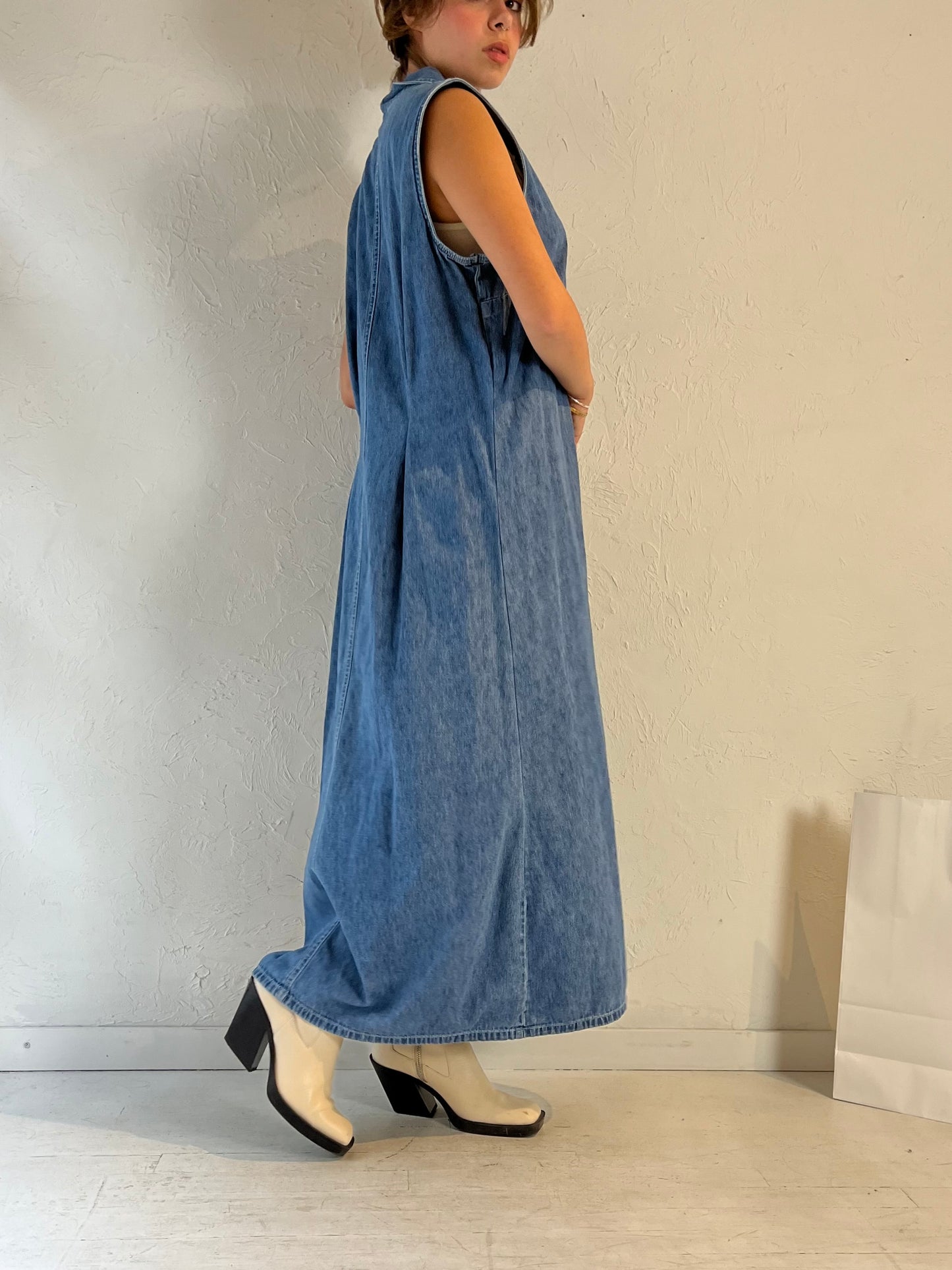 Y2k 'Faded Glory' Denim Maxi Dress / XL