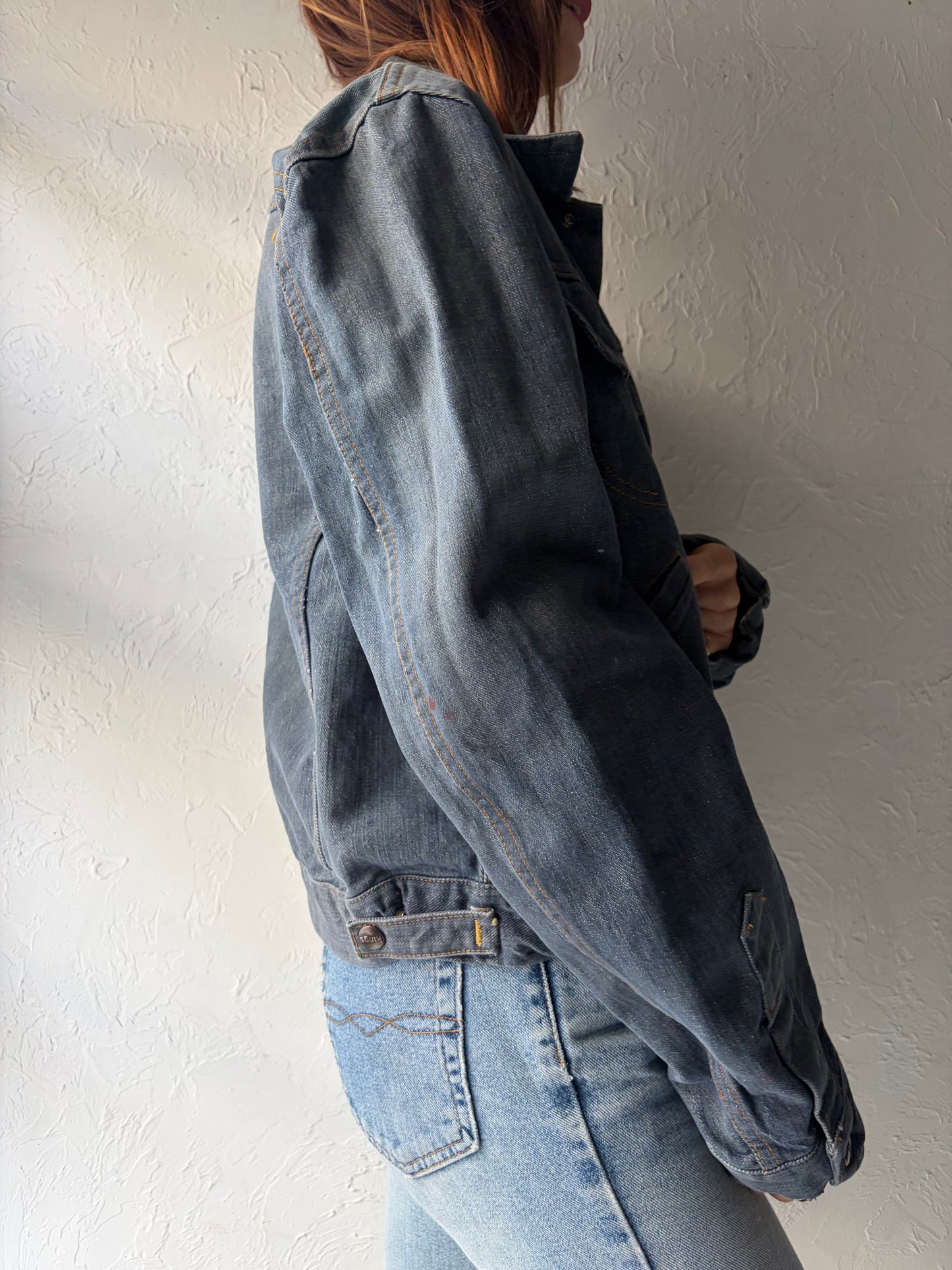 70s 'GWG' Denim Western Snap Up Cowboy Jean Jacket / Union Made / Medium