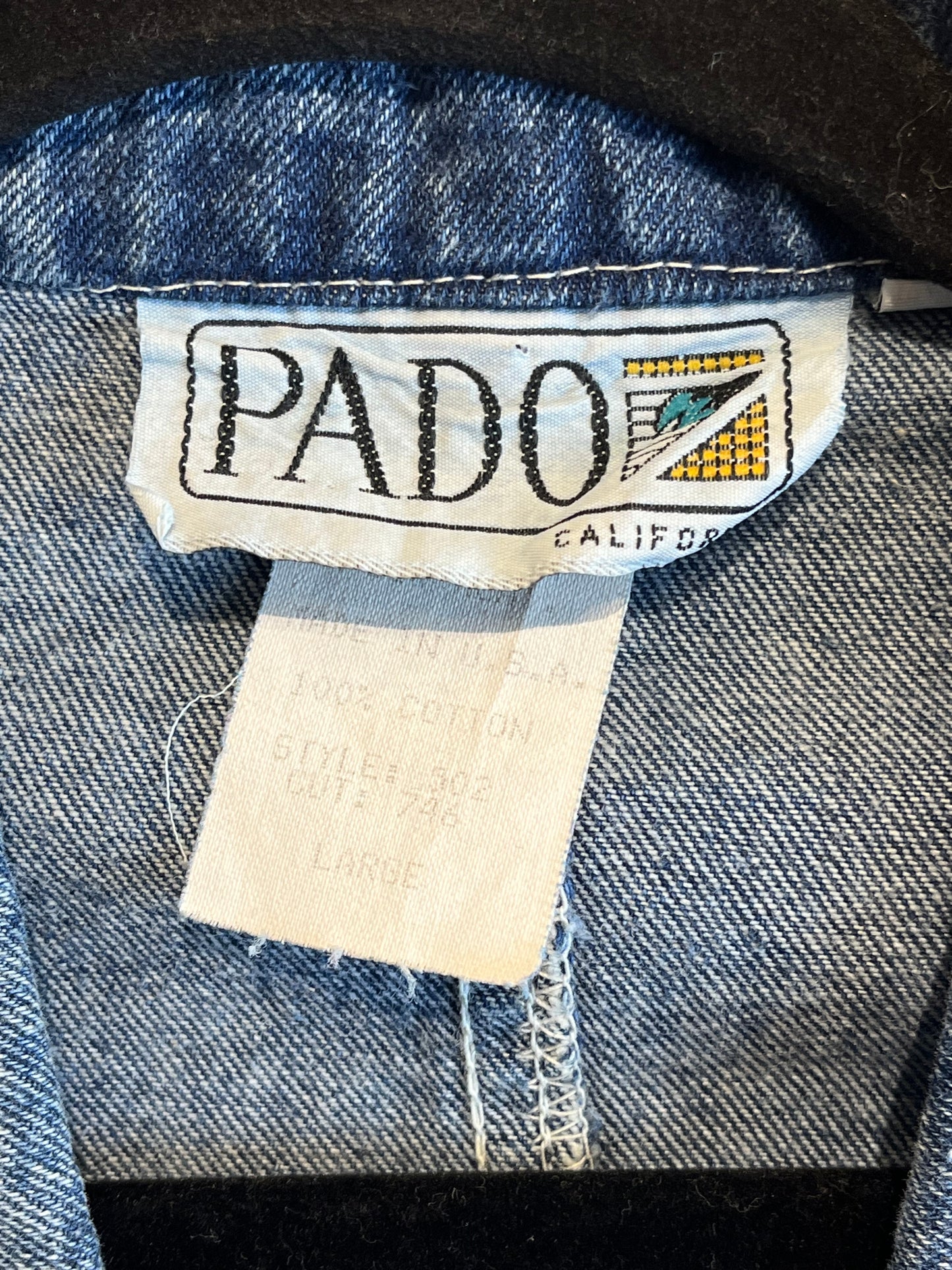 90s ‘Pado’ Acid Wash Denim Jacket / Large