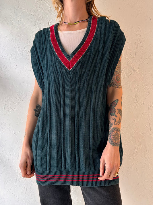90s 'Jantzen' Green Knit Vest / Large