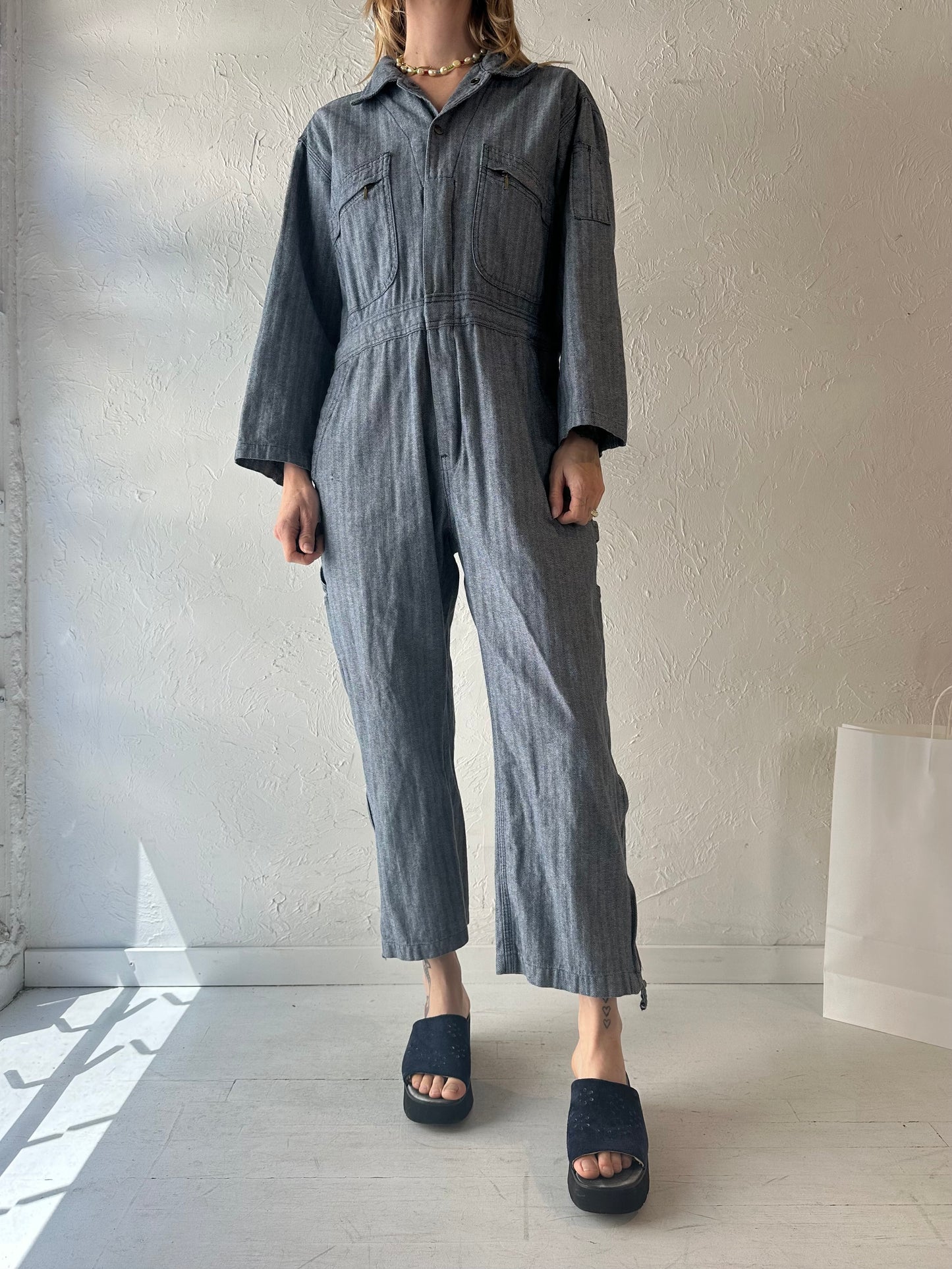 Y2k 'Key' Cotton Boiler Suit Coveralls / Small