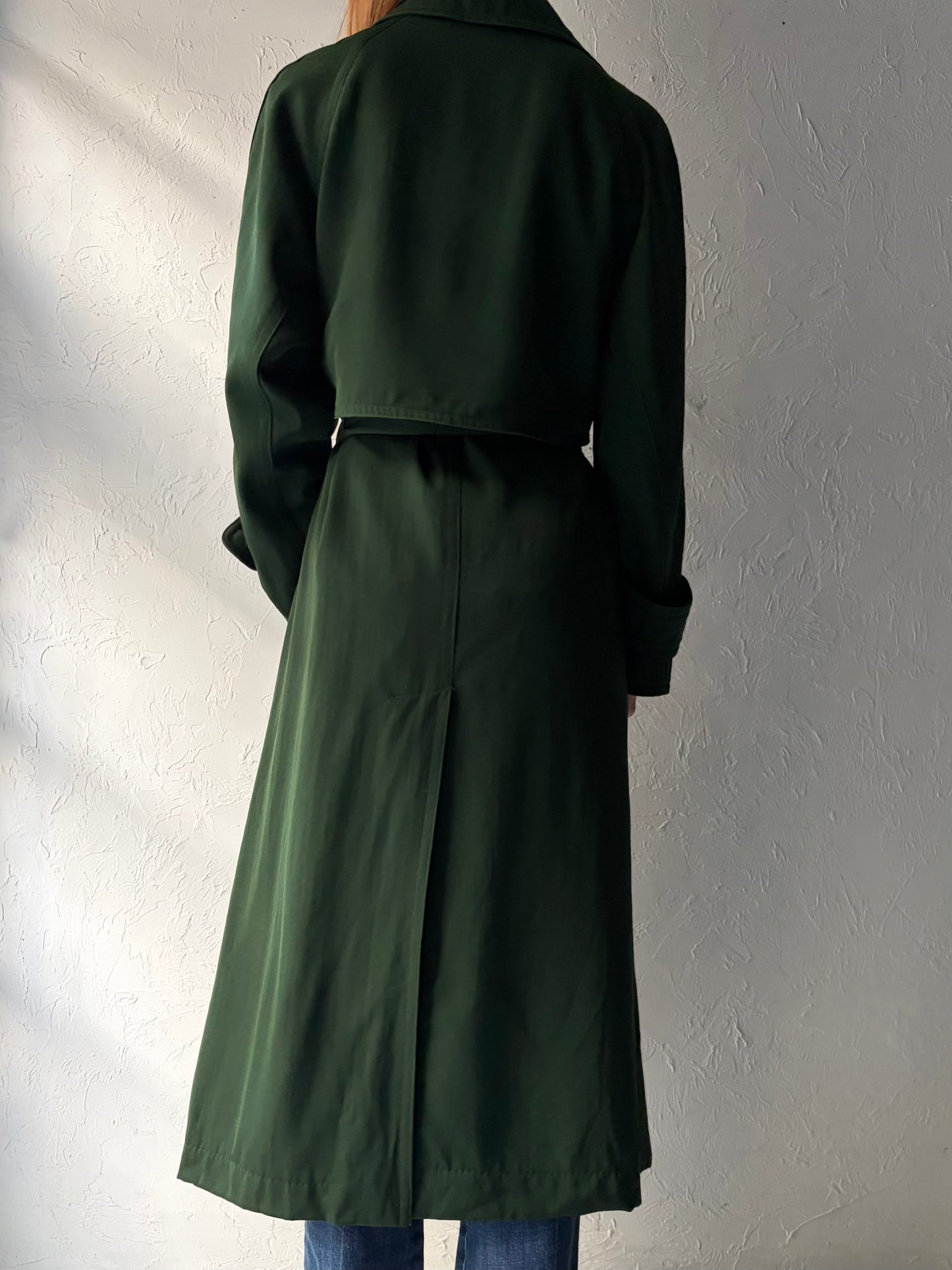 Vintage 'Sanyo' Green Wool Trench Coat / Small