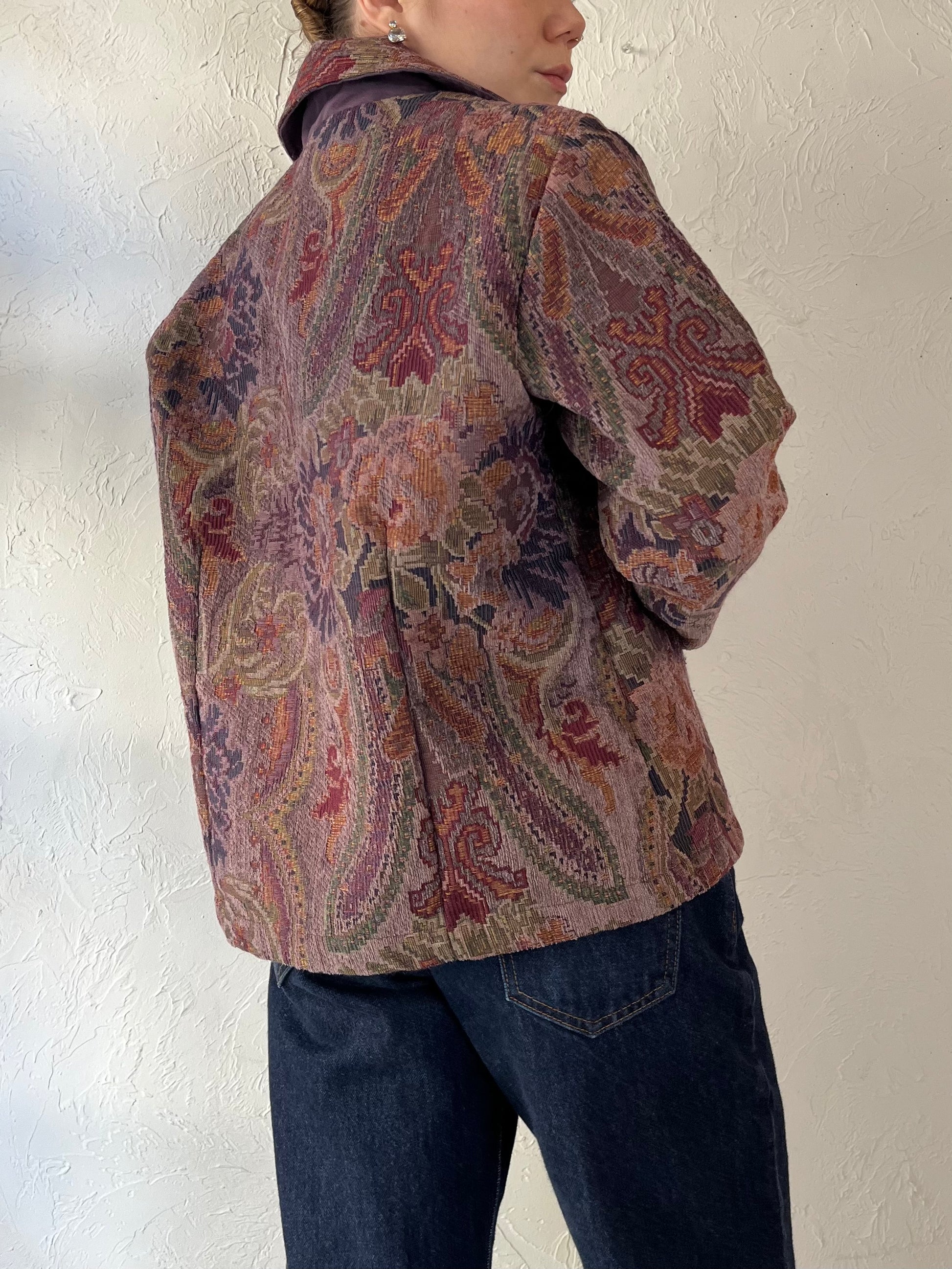 Y2k ‘Coldwater Creek’ Purple Tapestry Jacket / Small