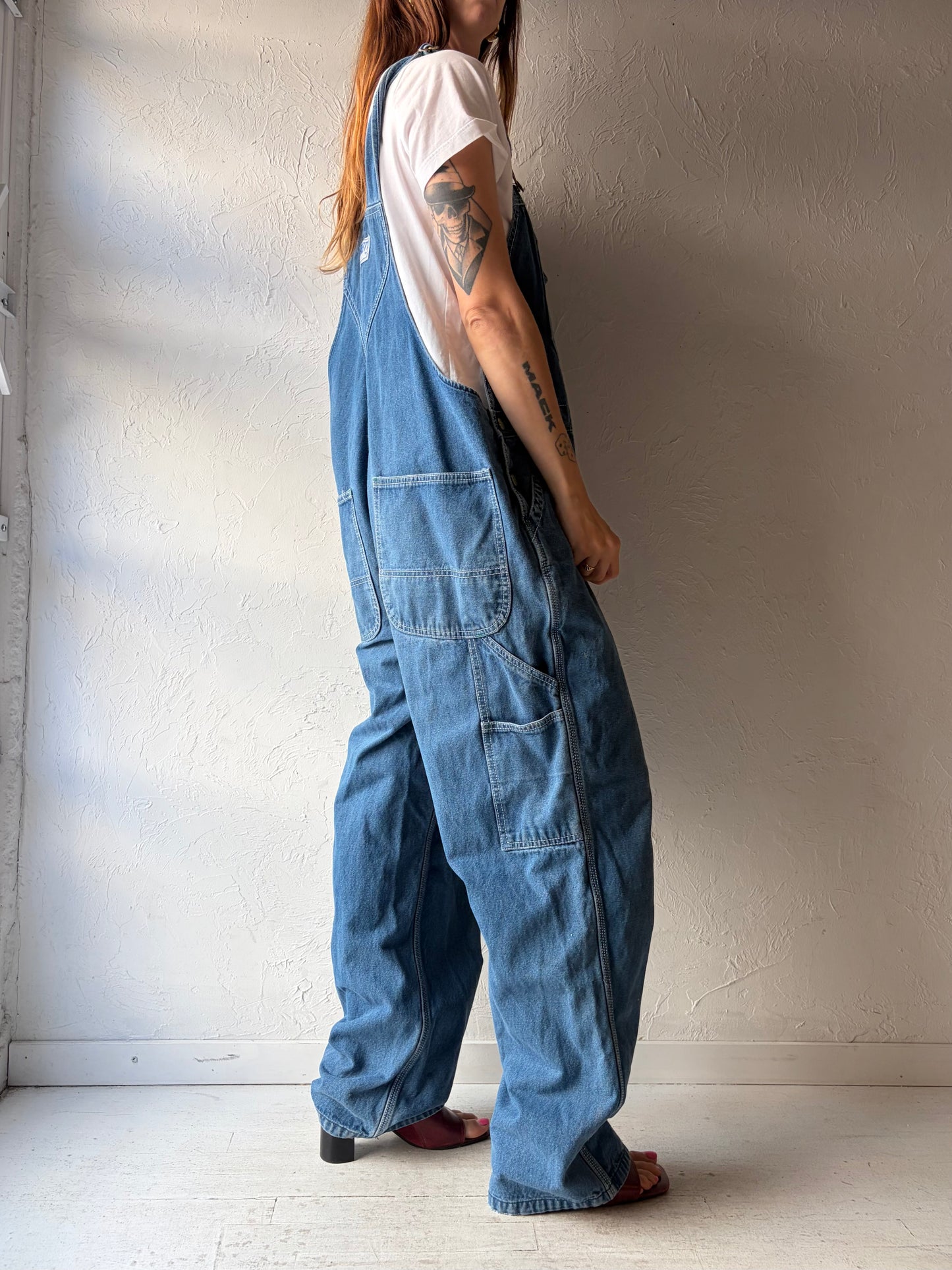 Y2k 'Liberty' Workwear Denim Overalls / XL