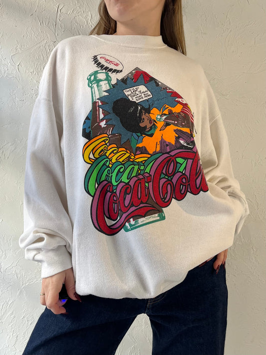 90s ‘Coca Cola’ Crew Neck Sweatshirt / Made in USA / XL