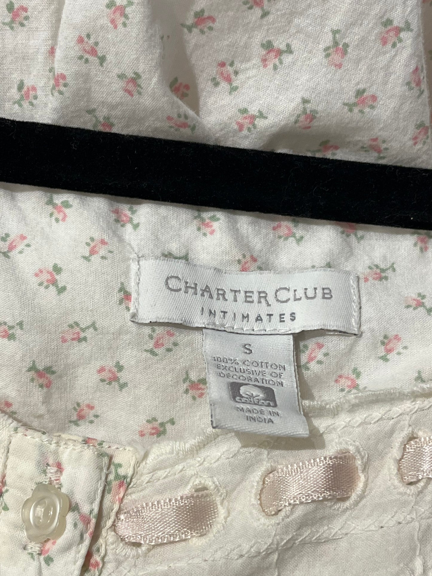 90s 'Charter Club' Cotton Mini Dress / Small